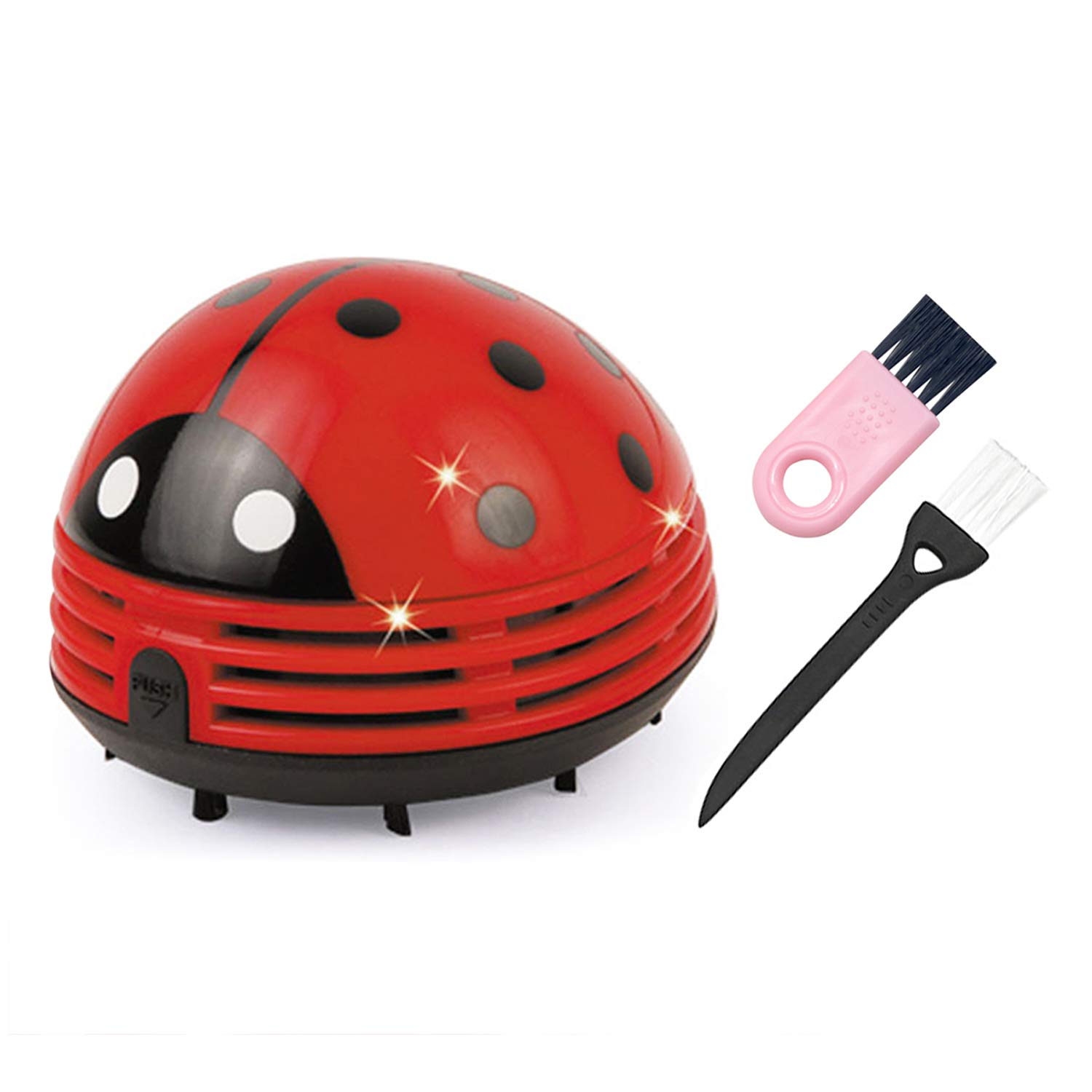 Mini Cordless Desktop Vacuum Cleaner - Portable Battery Powered Dust & Crumbs Cleaner for Laptop, Keyboard, Car & Office Desk | Cute Pattern Design | Perfect for Home, Office & Travel Use