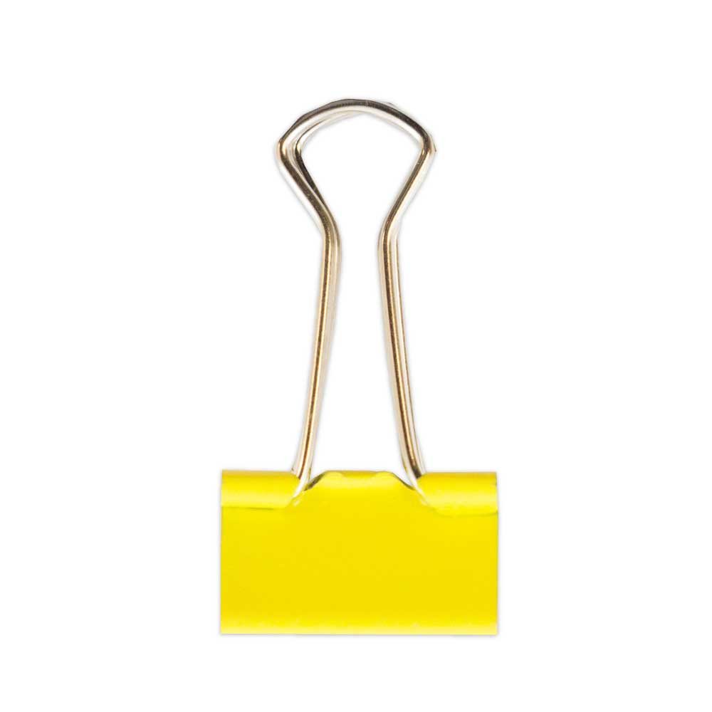 JAM PAPER Office Clip Assortment - 4-Piece Set with Binder Clips, Round Paper Clips & Regular/Jumbo Paper Clips in Yellow - Perfect for Organizing Documents, School Supplies & Office Work