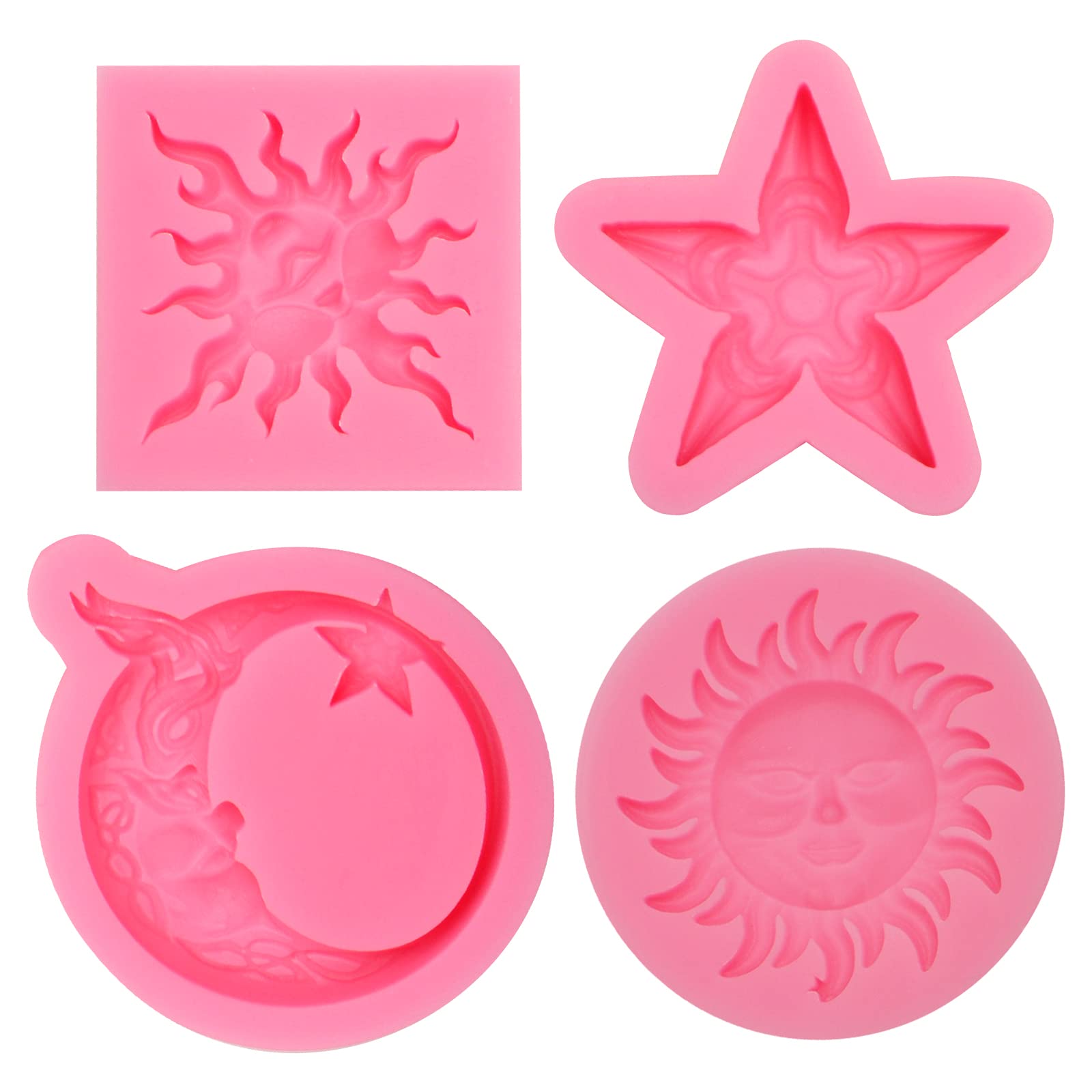 Sun God & Moon God Silicone Fondant Molds - Ancient Greek Mythology Chocolate Candy Molds for Cake Decorating, Cupcake Toppers, Clay & Resin Crafts - Perfect for Birthday Parties, Wedding Cakes, and DIY Baking Projects