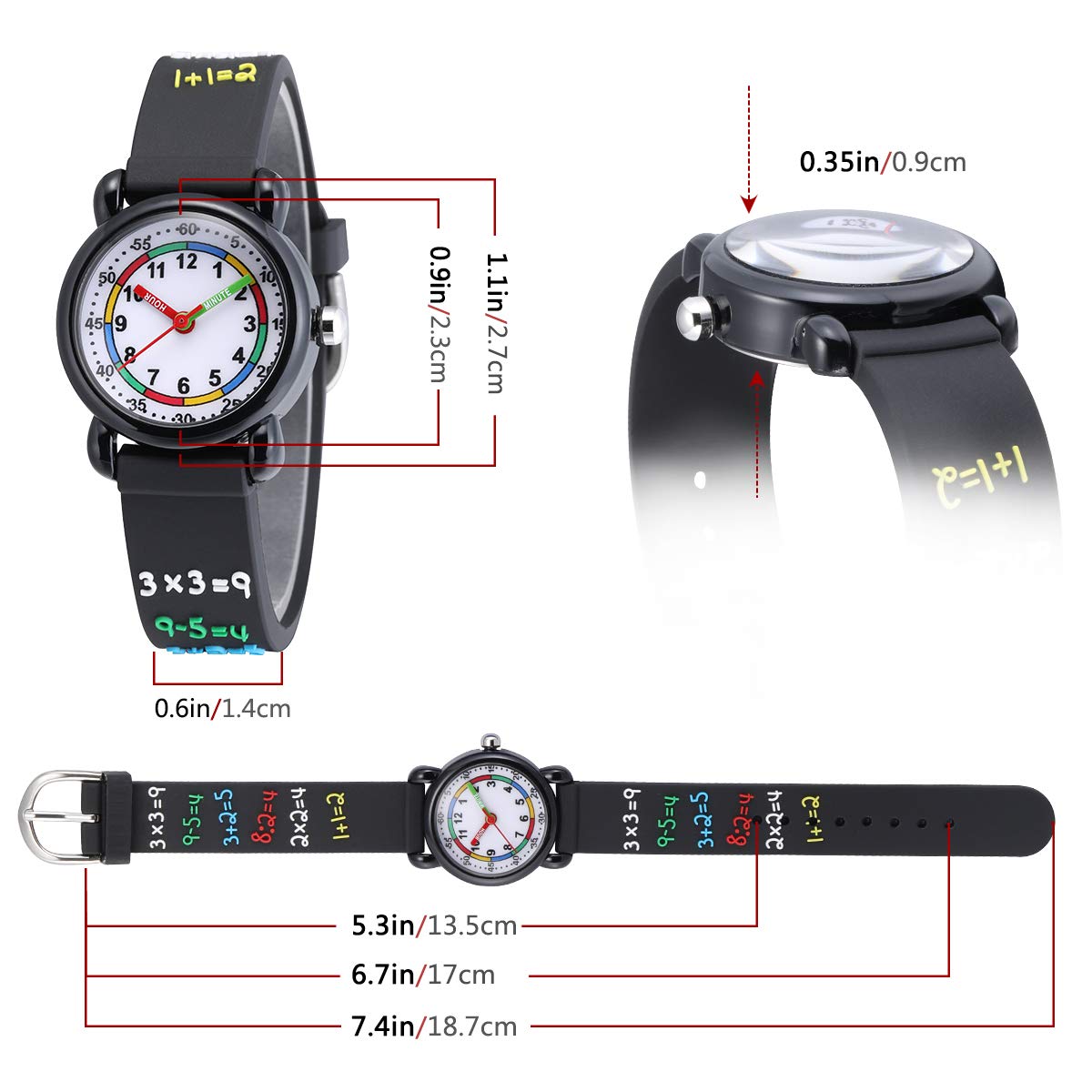 **Jewtme Cute Analog Kids Watch for Toddlers Ages 3-8 - 3D Silicone Cartoon Watch for Boys & Girls - Perfect for Learning Time & School Activities**
