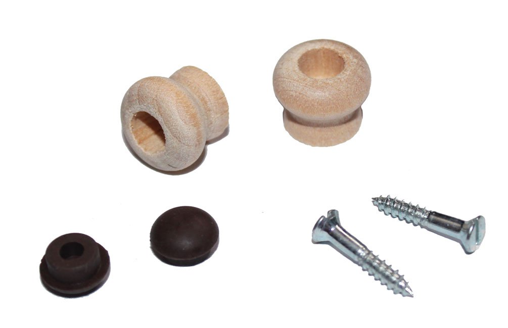 Unfinished Wood Piano Desk Knobs with Screws - 1 Pair - Furniture Repair & Restoration - Perfect for Vintage Dressers, Cabinets, and DIY Projects