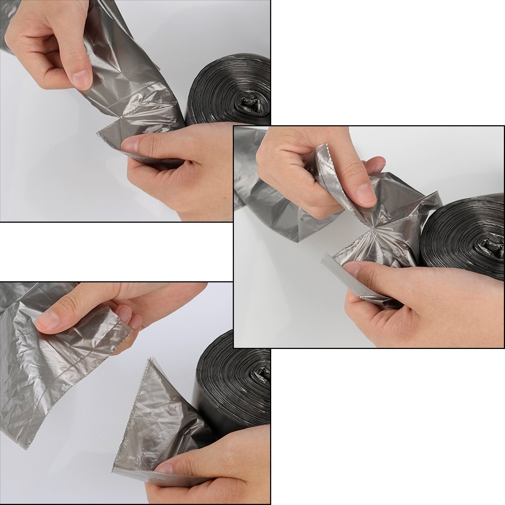 Anbers 2.6 Gallon Small Trash Can Liners - 140 Count Grey Garbage Bags for Bathroom, Office, Bedroom & Kitchen Waste Bins | Leakproof & Durable Disposal Bags