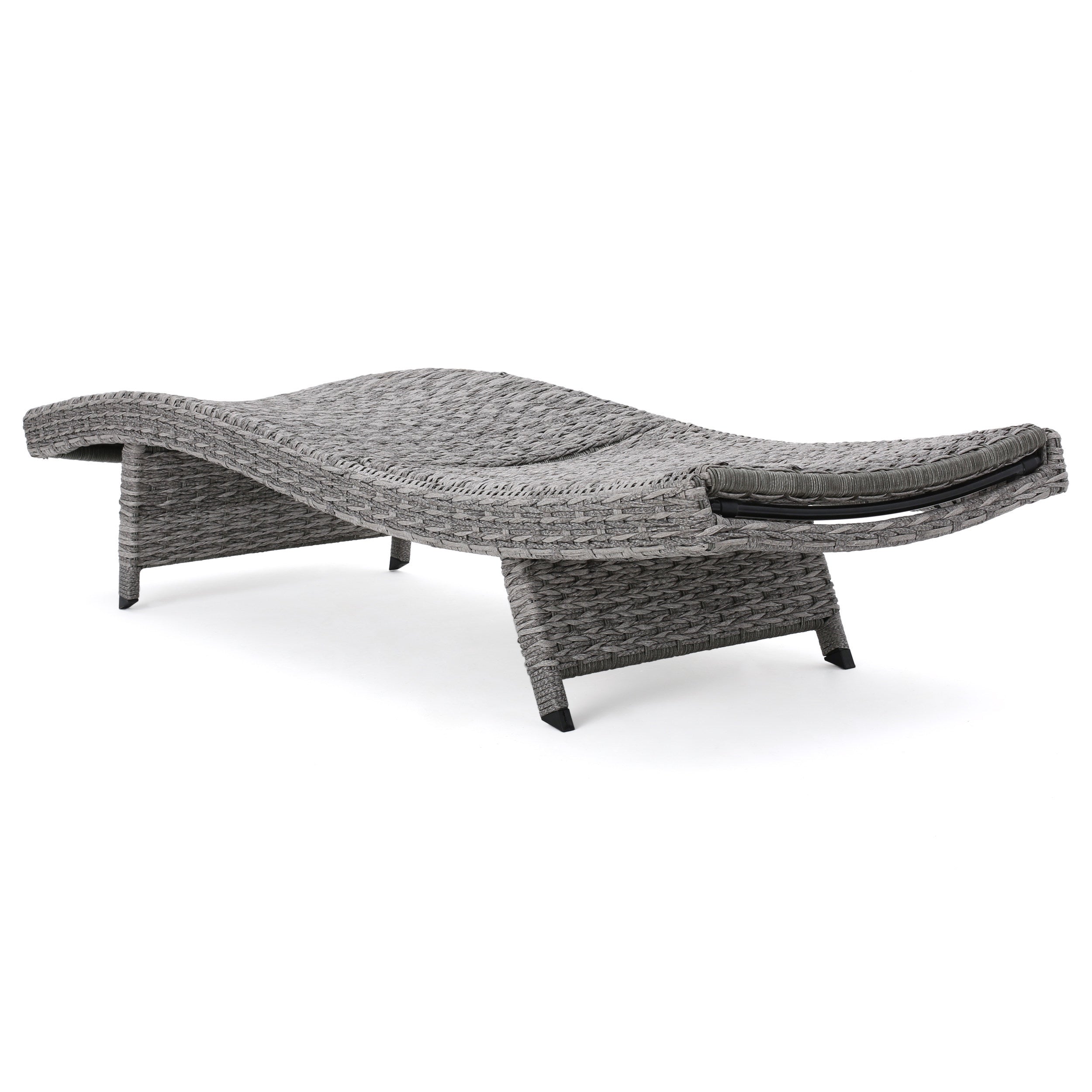CRETE WICKER CHAISE LOUNGE - Outdoor Patio Furniture, All-Weather Rattan Chaise Lounge Chair for Poolside, Beach, Garden Relaxation