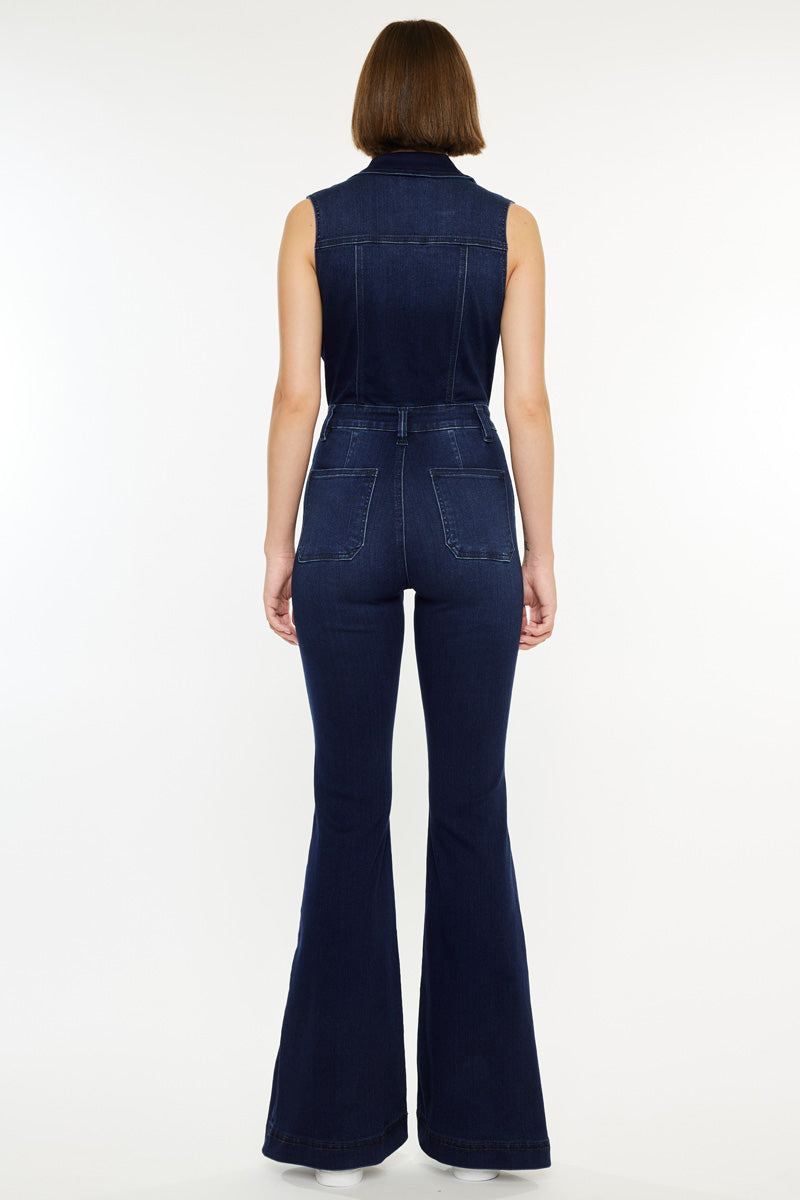 Fawn Super Flare Jumpsuit for Women - Trendy High Waisted Wide Leg Romper with Pockets | Perfect for Casual Outfits, Date Nights & Summer Vacations