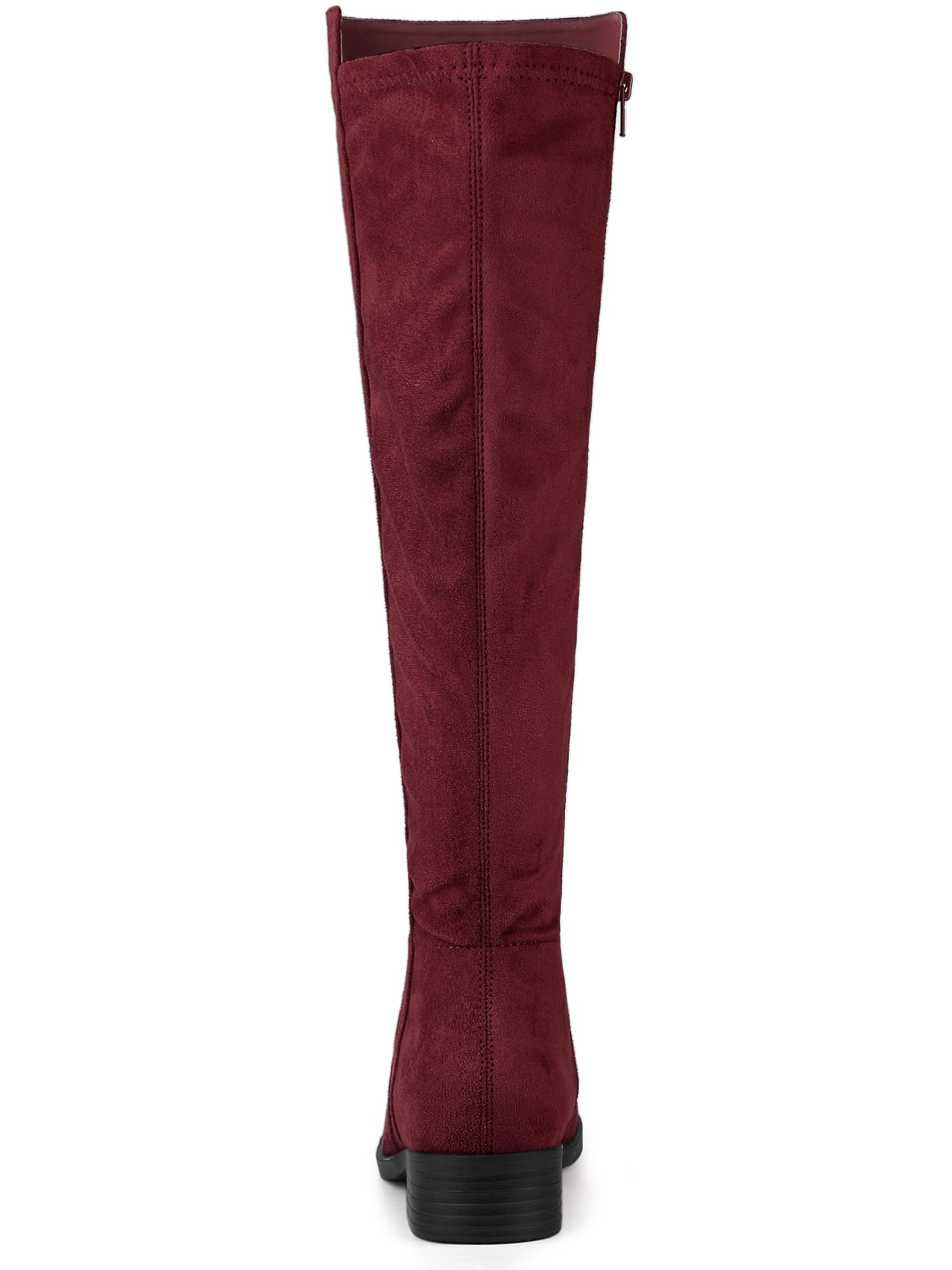 Allegra K Women's Chunky Heel Knee High Boots with Side Zipper - Stylish Winter & Fall Fashion Boots for Casual Outfits, Office Wear, and Night Out