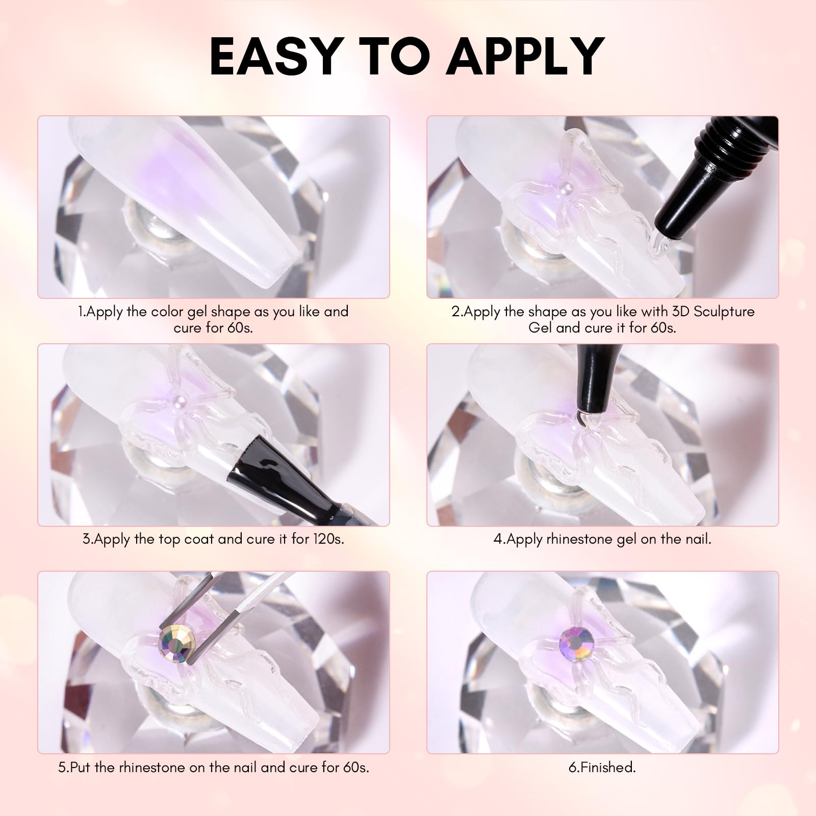 Makartt Professional Nail Rhinestone Glue & 3D Nail Gel Kit - Super Strong Nail Art Adhesive for 3D Sculpting, Drawing, Molding & Embossed Nail Decoration | DIY Manicure & Nail Art Design | Perfect for Salon, Home Use & Special Occasions