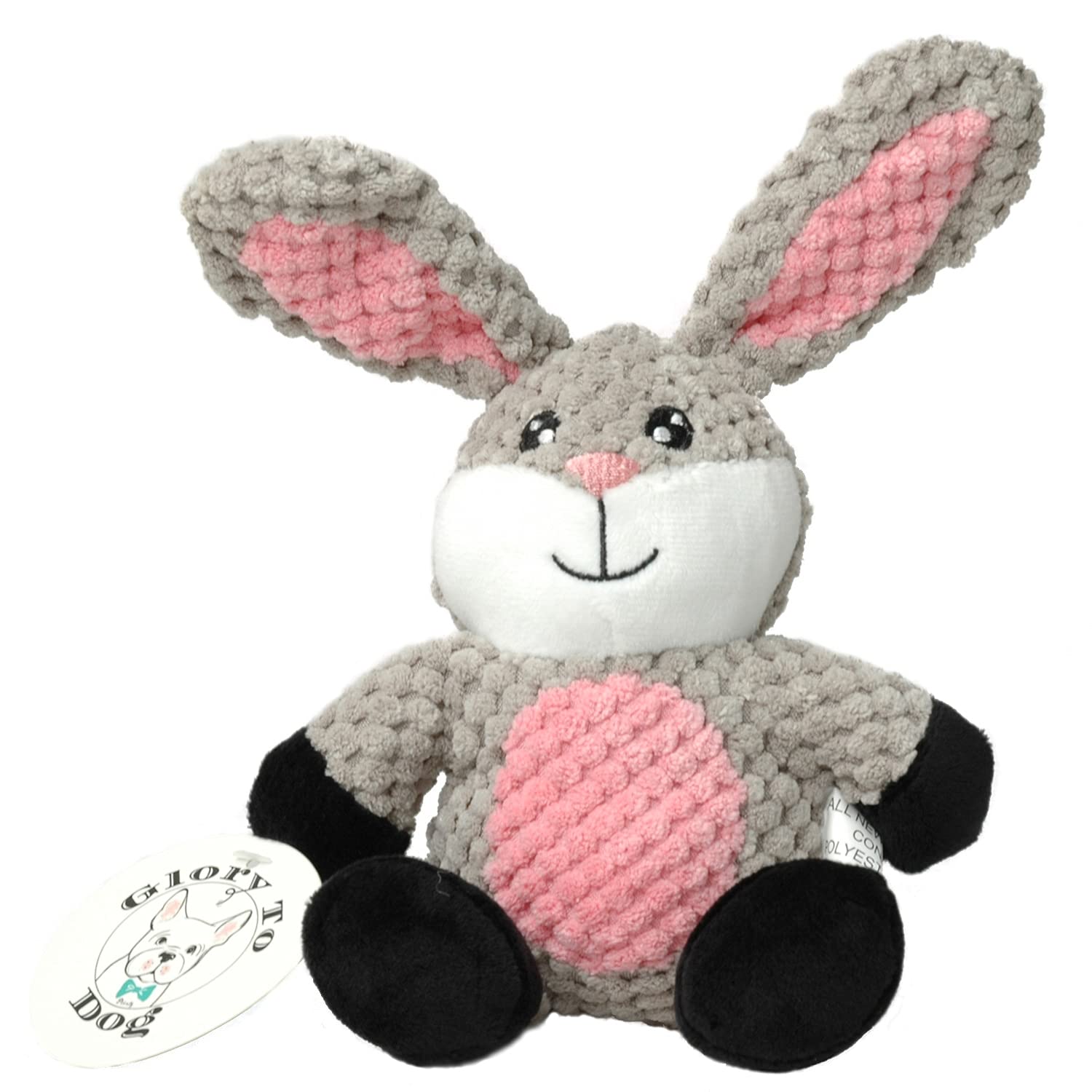 Soft Barnyard Rabbit Plush Dog Toy for Small Dogs - Cute & Durable Chew Toy for Puppies, Teething, and Playtime