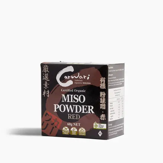 Organic Red Miso Powder by Carwari - Gluten-Free, Vegan Japanese Seasoning for Soups, Marinades & Dressings | Authentic Umami Flavor Enhancer