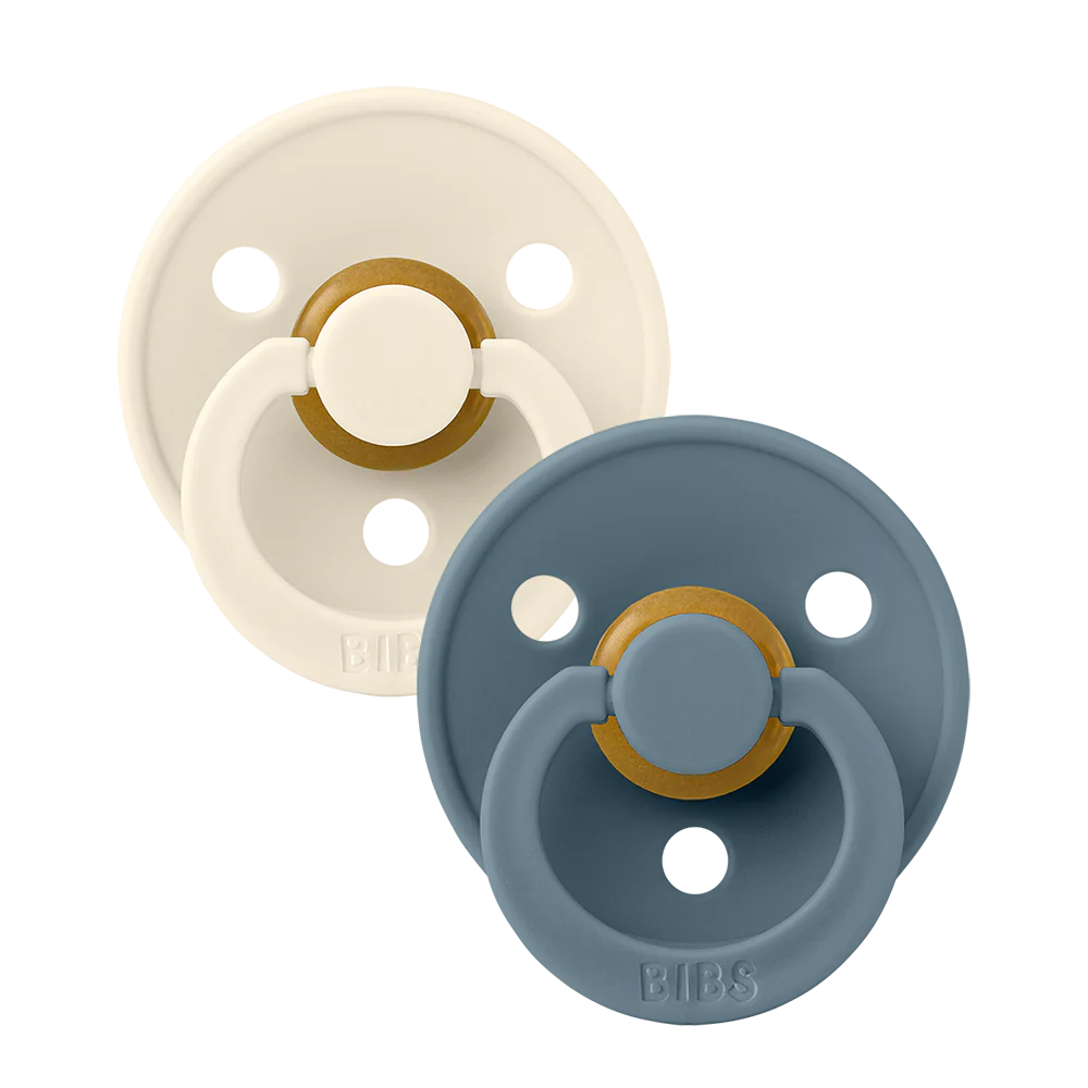 2 Pack Baby Pacifier Set - Ivory & Petrol - Soothing Newborn Pacifiers for Breastfed Babies, Daycare & Travel Essentials