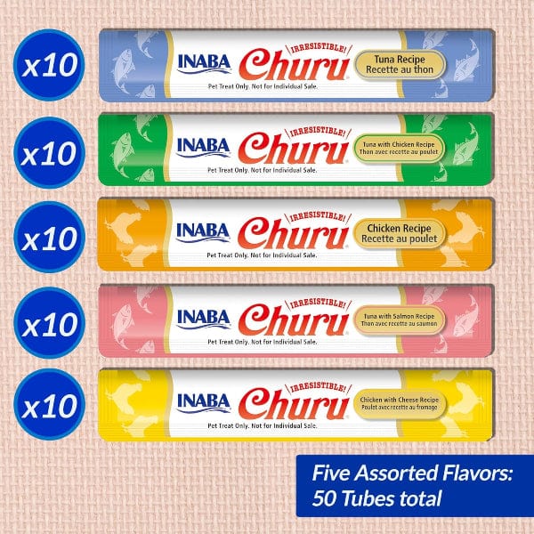 Inaba Churu Chicken & Tuna Recipe Creamy Purée Cat Treat Variety Jar - Delicious Wet Cat Food Topper for Picky Eaters, Senior Cats & Hydration Boost - Perfect for Bonding, Training & Mealtime Enrichment