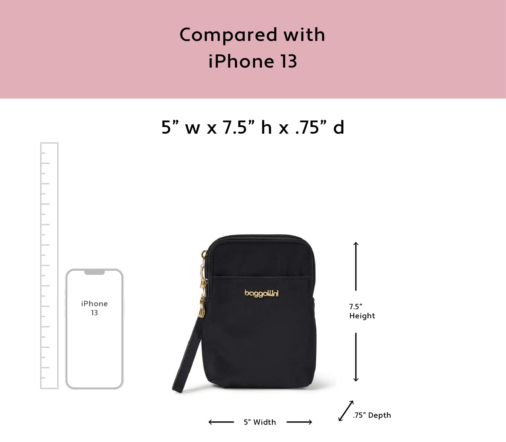 Baggallini Take Two Bryant RFID Crossbody Bag for Women - Anti-Theft Travel Purse with Adjustable Strap, Lightweight & Water-Resistant - Perfect for Commuting, Shopping & Travel