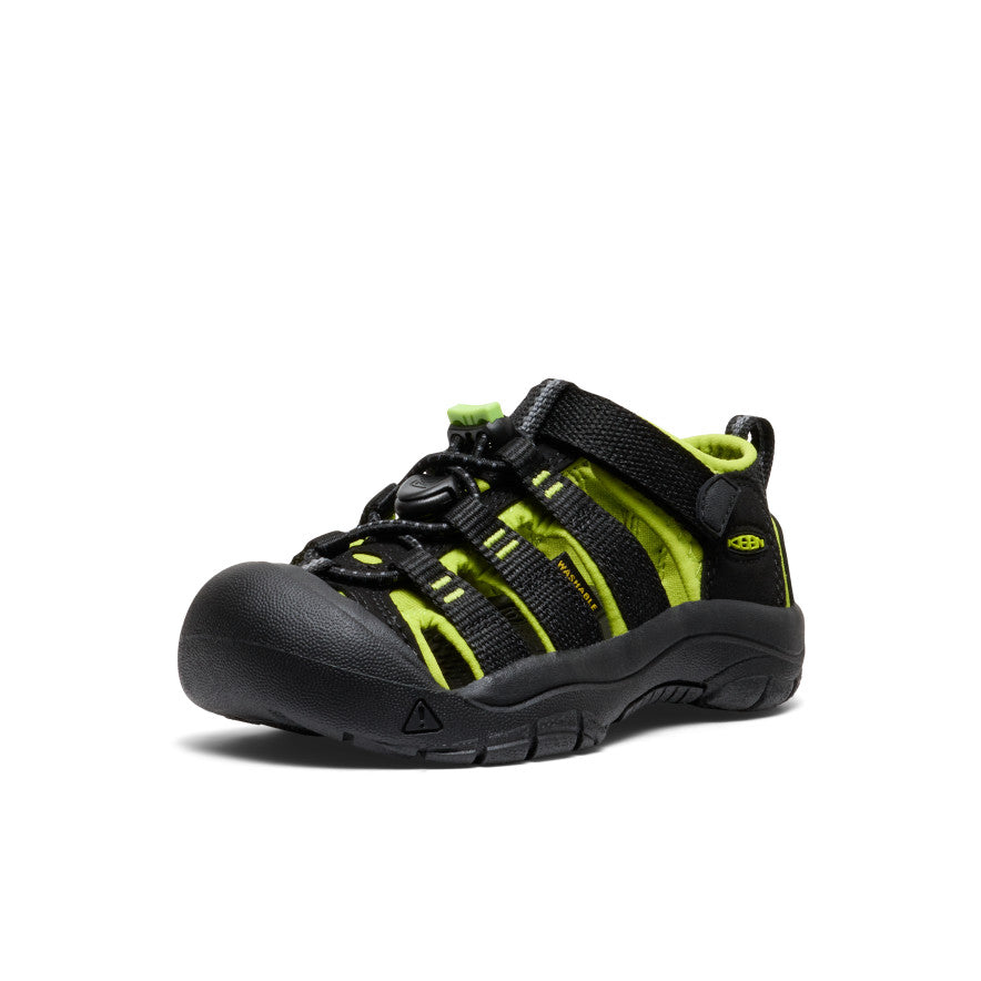 Newport H2 Water Shoes for Toddlers & Little Kids - Black & Lime Green - Perfect for Beach, Pool & Outdoor Play