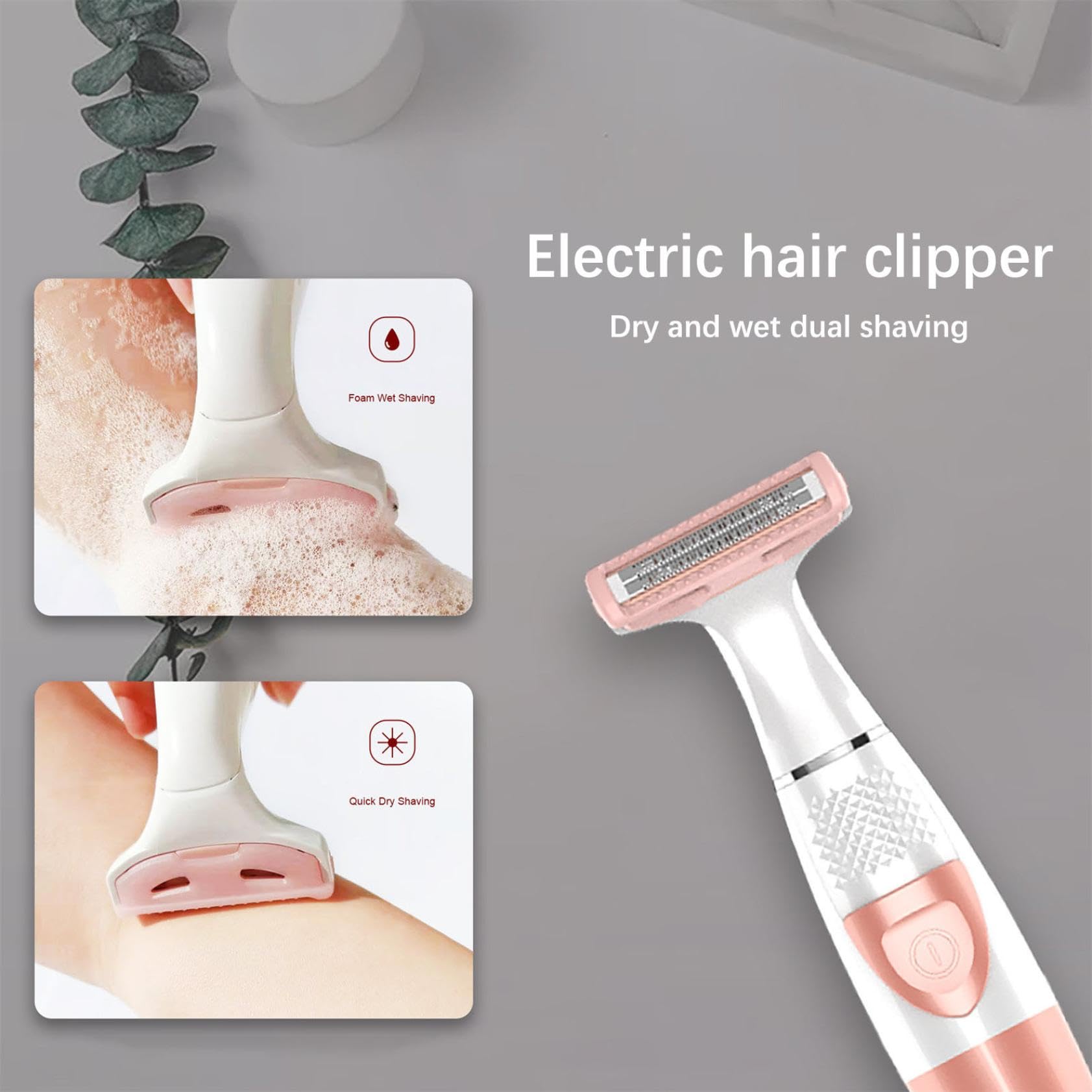 Best Women's Bikini Trimmer & Pubic Hair Shaver - Electric Razor for Intimate Areas & Full Body, Wet/Dry Use, Painless Hair Removal - Perfect for Travel, Gym & Sensitive Skin (Pink)