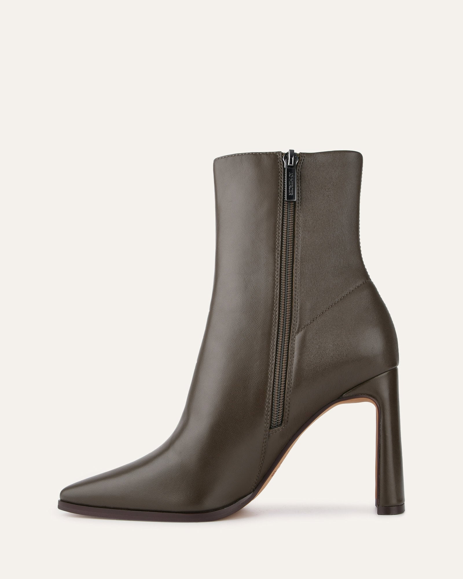 JEMIMA Women's High Ankle Boots - Dark Olive Genuine Leather - Fashionable Winter & Fall Boots for Casual Outfits & Outdoor Activities
