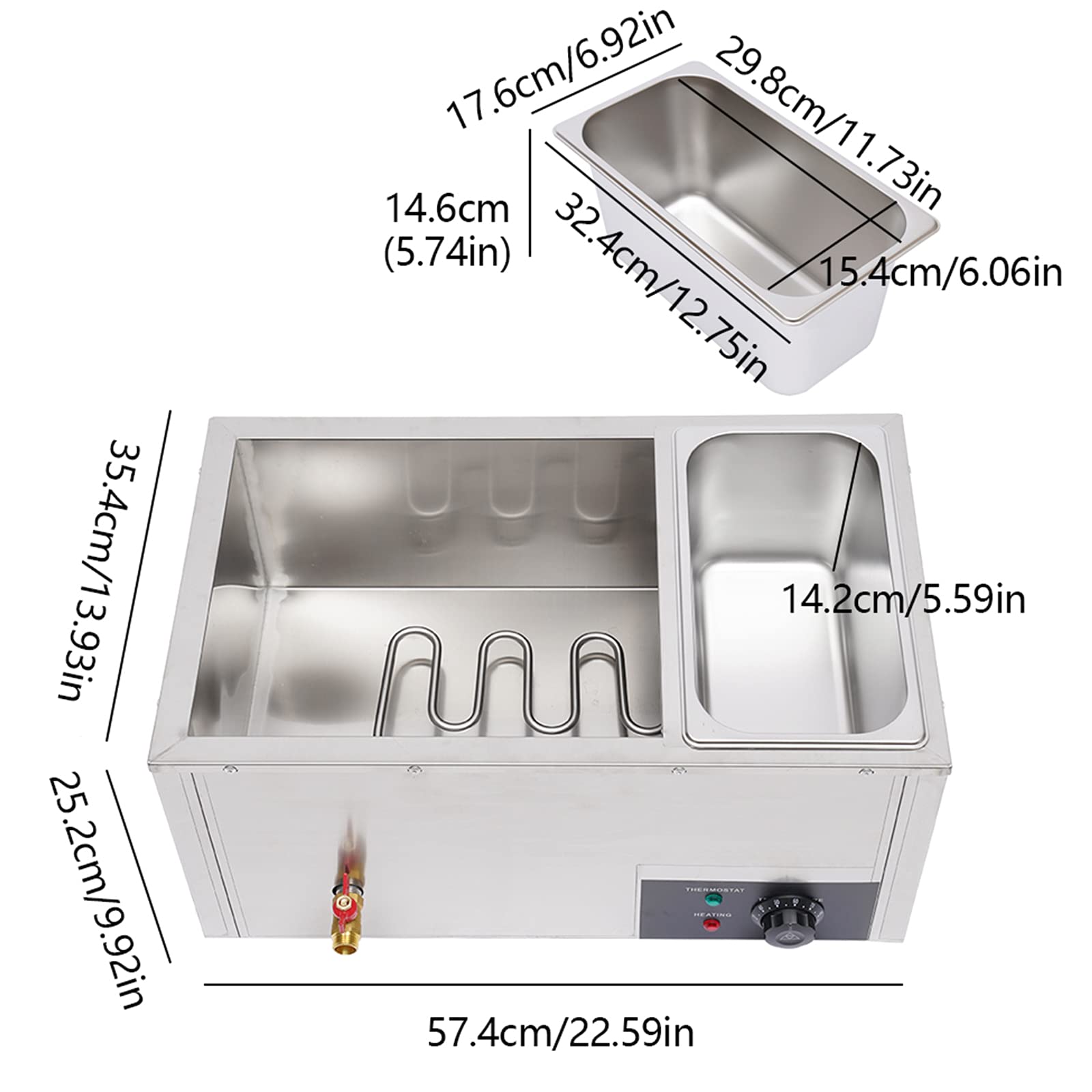 850W Commercial Electric Food Warmer - 3 Pot Stainless Steel Steam Table (3x7L) for Restaurants & Catering | Countertop Hot Well | Durable 110V | Perfect for Buffets, Banquets & Food Service Stations