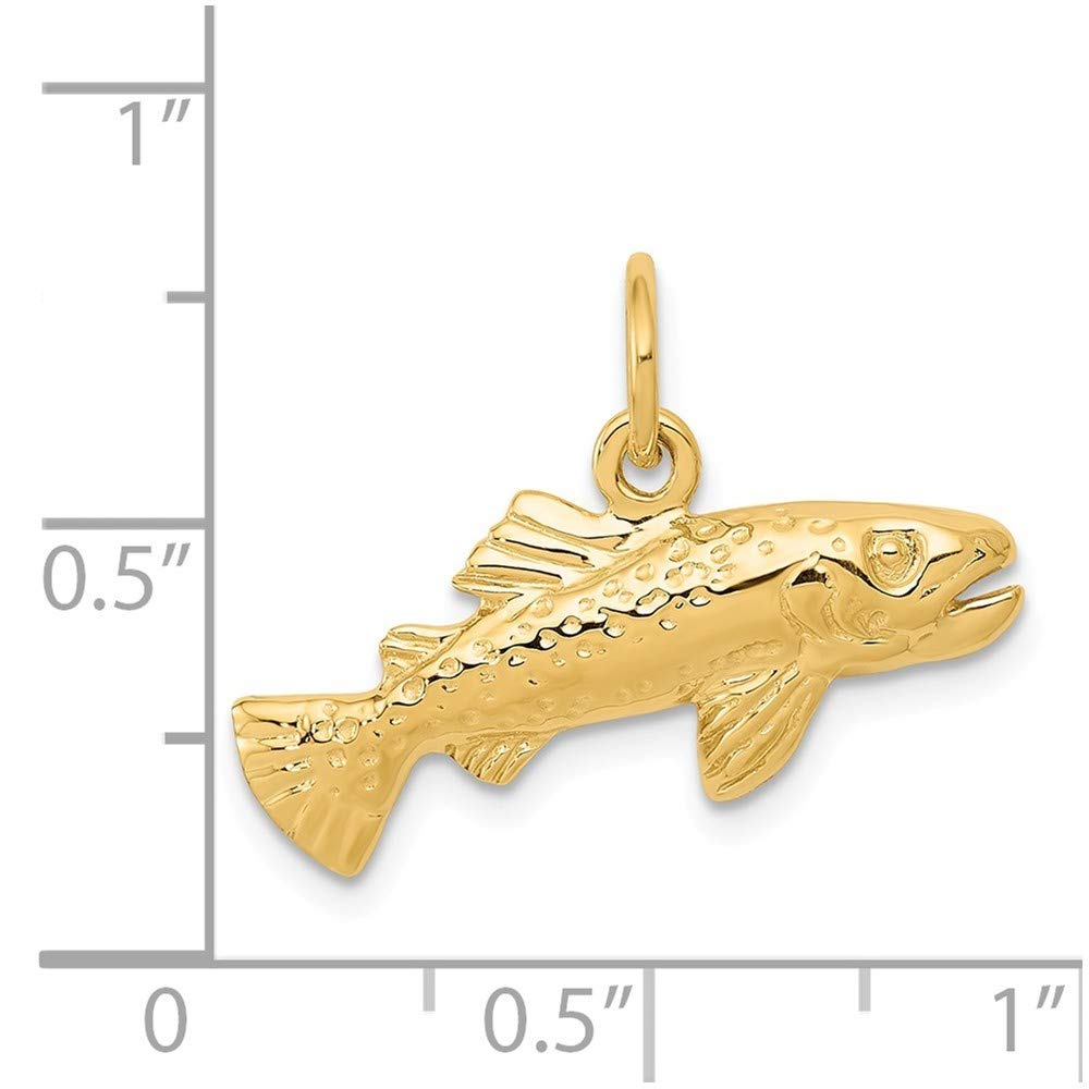14K Yellow Gold Fish Charm Pendant - Roy Rose Jewelry | Elegant Necklace for Women, Perfect Gift for Birthday, Anniversary & Special Occasions