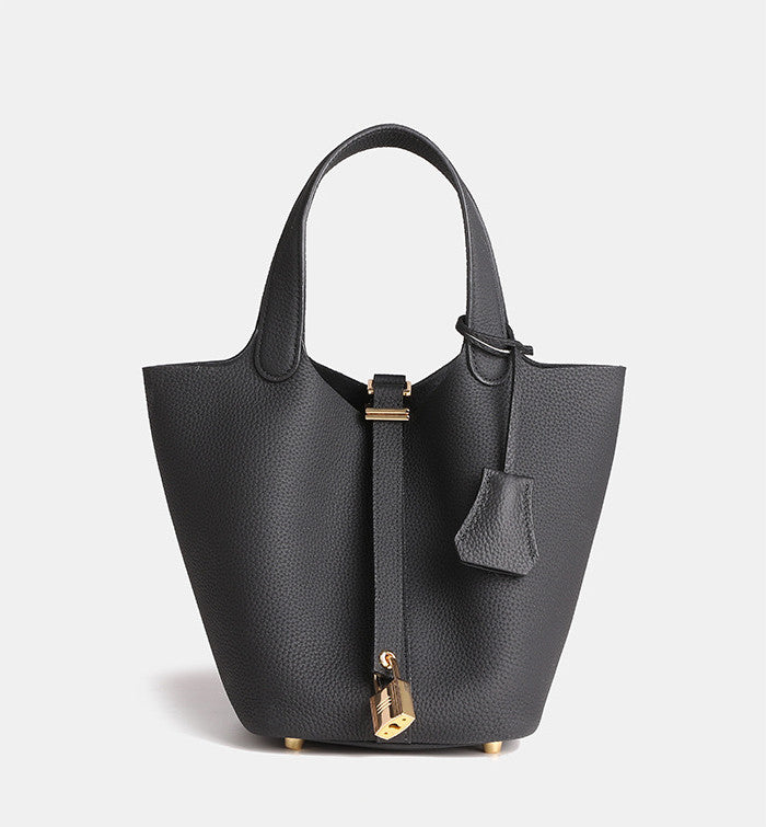 Stylish Genuine Leather Bucket Bag for Women - Trendy Crossbody Shoulder Handbag - Perfect for Work, Travel & Everyday Use