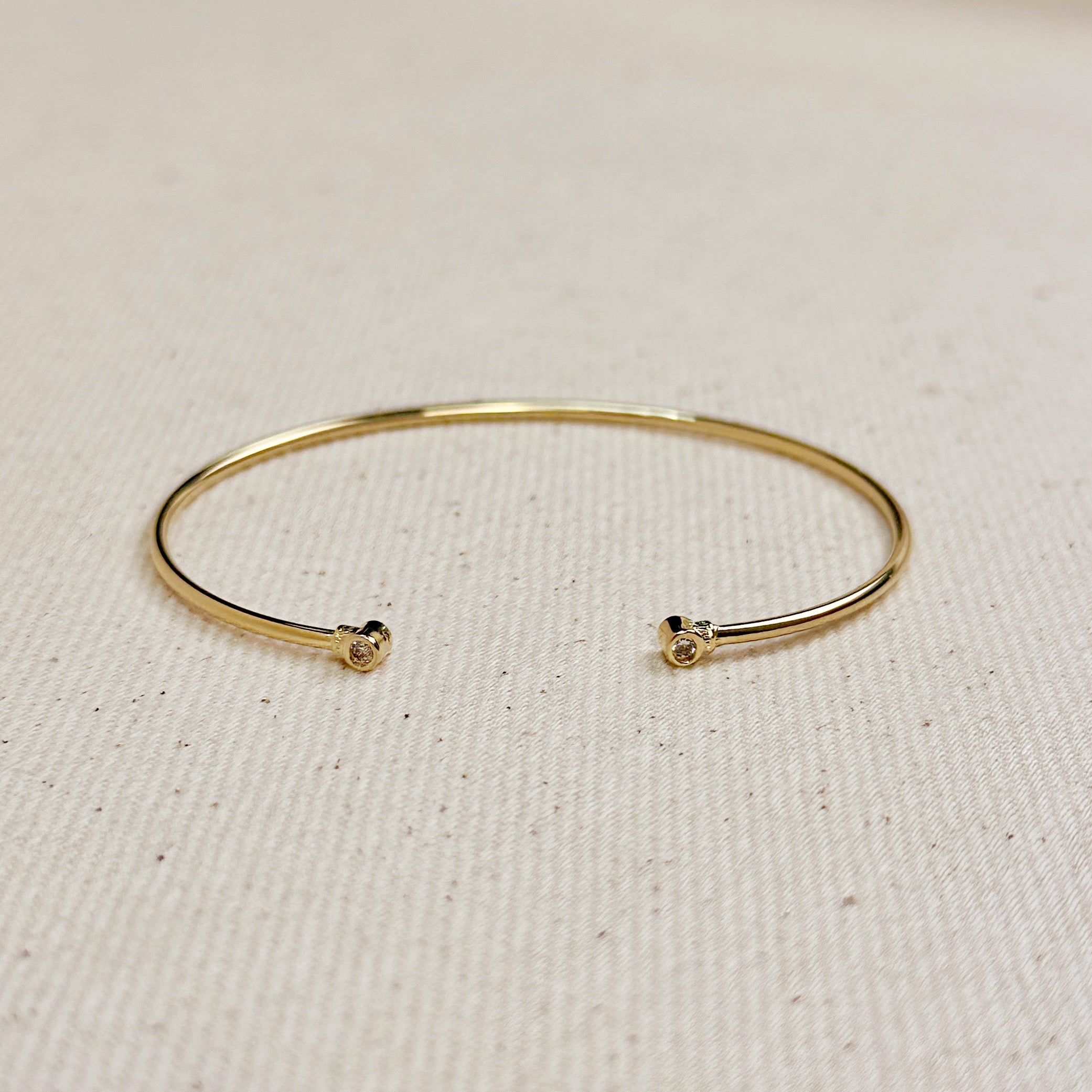 18K Gold Filled Open CZ Cuff Bracelet for Women - Elegant Cubic Zirconia Bangle - Perfect for Weddings, Parties & Special Occasions
