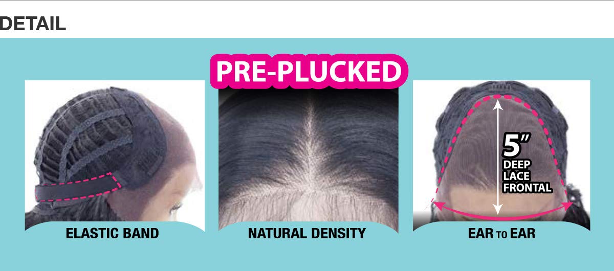 Freetress Equal Synthetic Illusion Lace Frontal Wig - IL-002 (1 Jet Black) | Natural-Looking Hairpiece for Women | Perfect for Daily Wear, Cosplay & Special Occasions