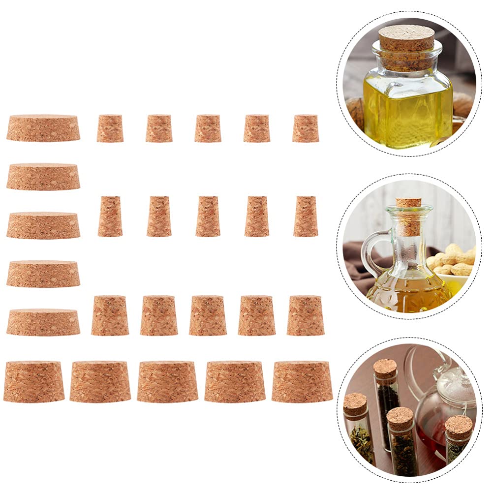 EXCEART 30-Pack Natural Cork Bottle Stoppers - Wine Bottle Seals, Mini Shot Glass Plugs & Travel Drink Covers - Office Decor, Bar Accessories, Kitchen Essentials for Home & Party Use