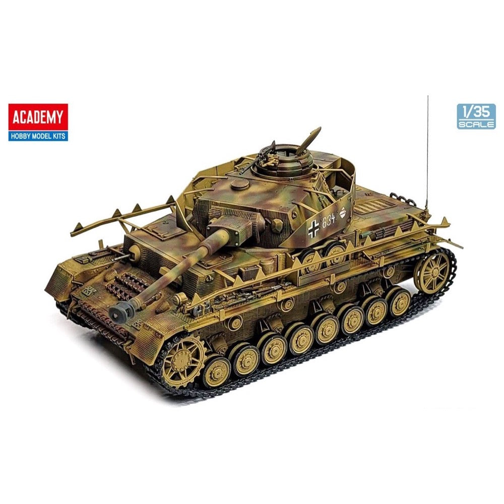 1/35 Scale German Panzer IV Ausf.H Late Version Tank Model Kit - Academy 13528 - WW2 Military Vehicle Collection & Diorama Building
