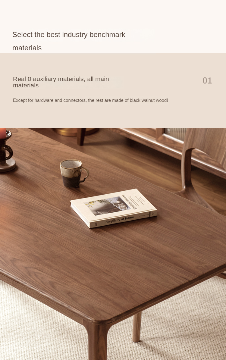 Premium Black Walnut & Ash Solid Wood Dining Table - Handcrafted in North America | Rustic Farmhouse Style for Dining Room, Kitchen, or Open Concept Living Space