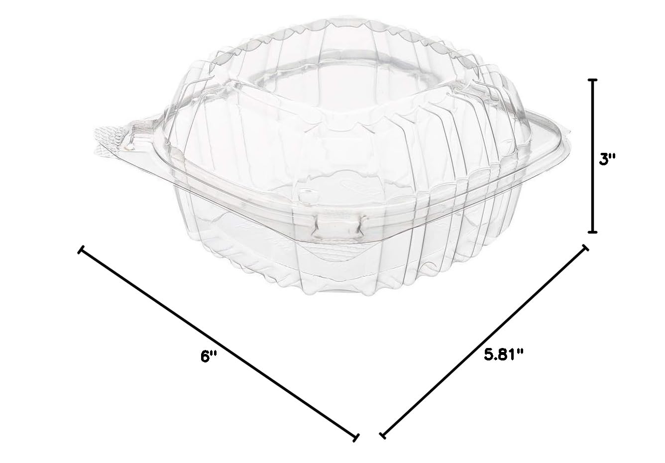 500-Pack 6x6x3 Clear Plastic Food Containers with Hinged Lids - Reusable Clamshell Containers for Meal Prep, Takeout, Salad & Dessert | Perfect for Restaurants, Catering & Home Storage