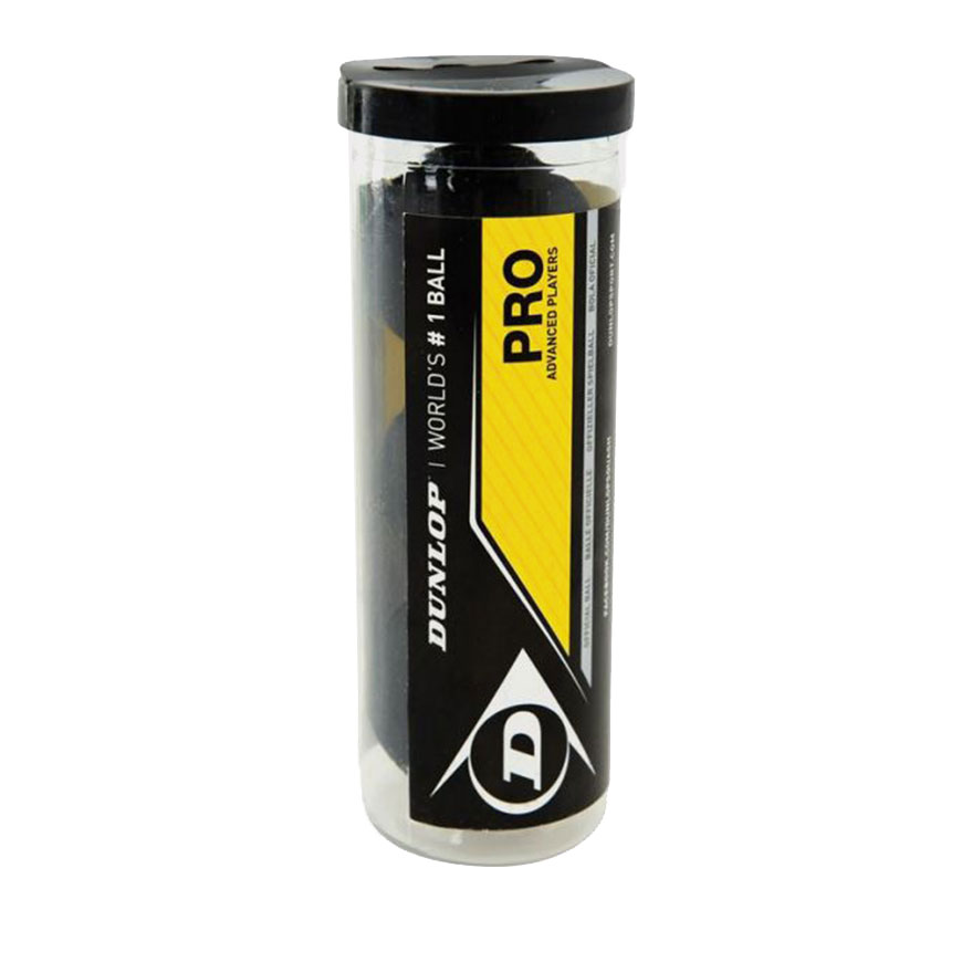 Dunlop PRO Double Dot (DYD) Squash Ball - 3 Ball Tube Pack | High Bounce Competition Squash Balls for Professional Players & Training | Perfect for Indoor Court Matches & Practice Sessions