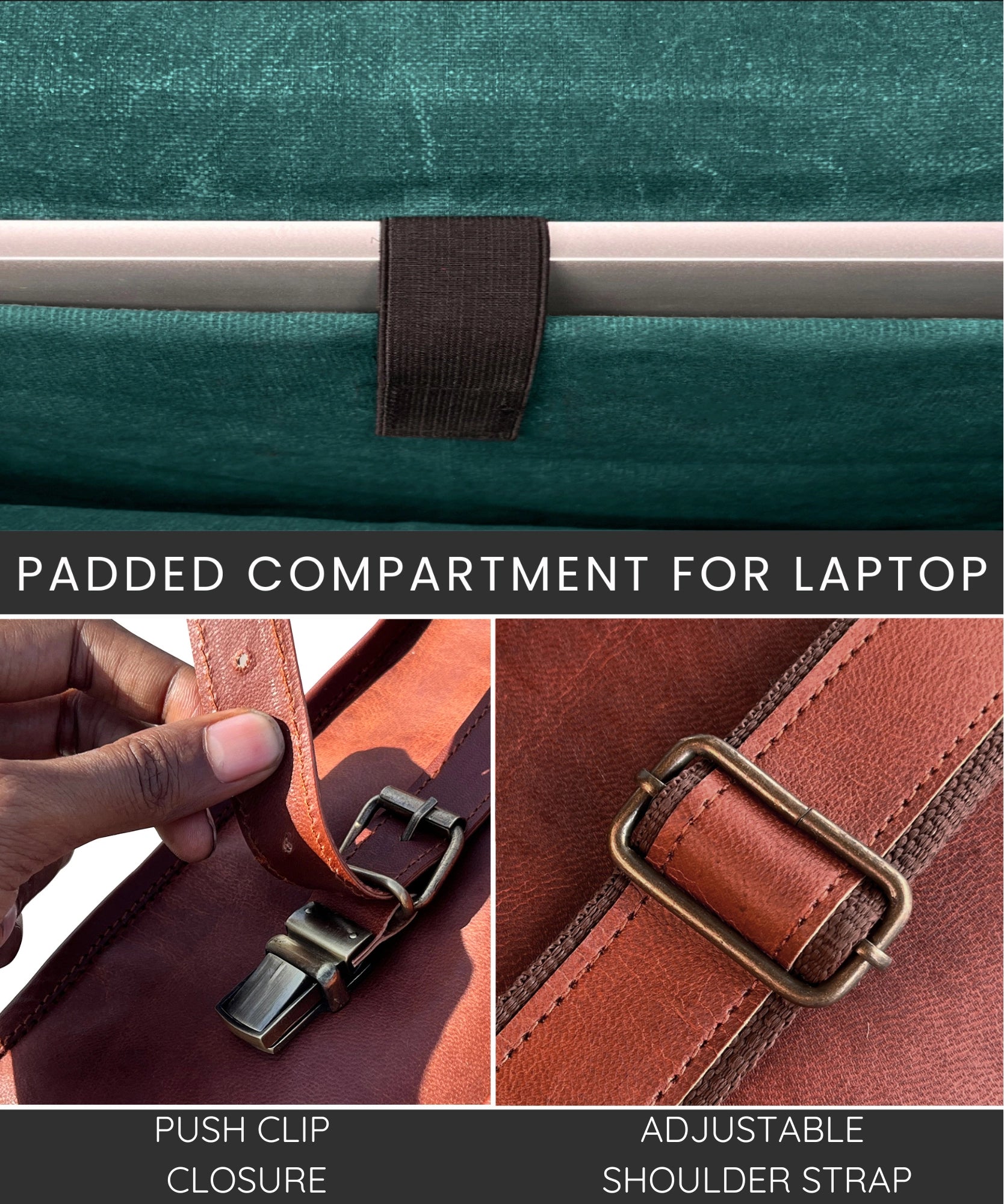 Premium Beast 16 Leather Briefcase - Classic Business Laptop Messenger Bag for Men & Women - Perfect for Office, Travel & Professional Meetings