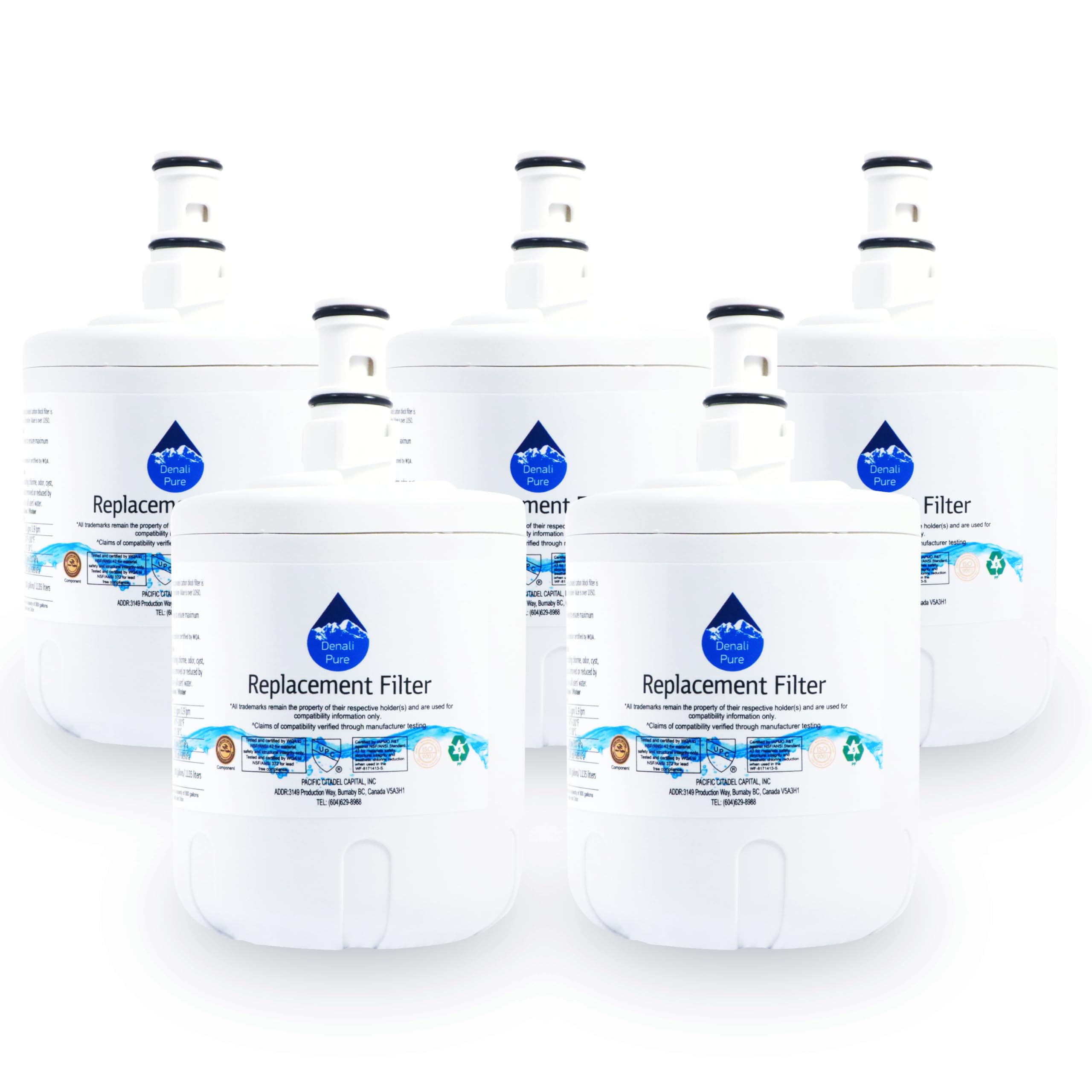 5-Pack KTRS19ELBL00 Refrigerator Water Filter Replacement - Compatible with KitchenAid 8171413 & 8171414 Fridge Filters | Pure Water for Drinking, Ice Maker & Dispenser