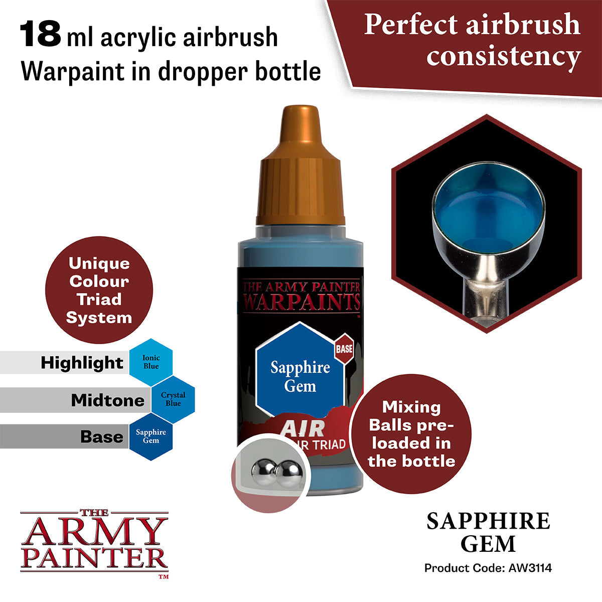 Warpaints Air: Sapphire Gem - Premium Watercolor Paint Set for Artists & Hobbyists - Perfect for Sketching, Painting & DIY Crafts