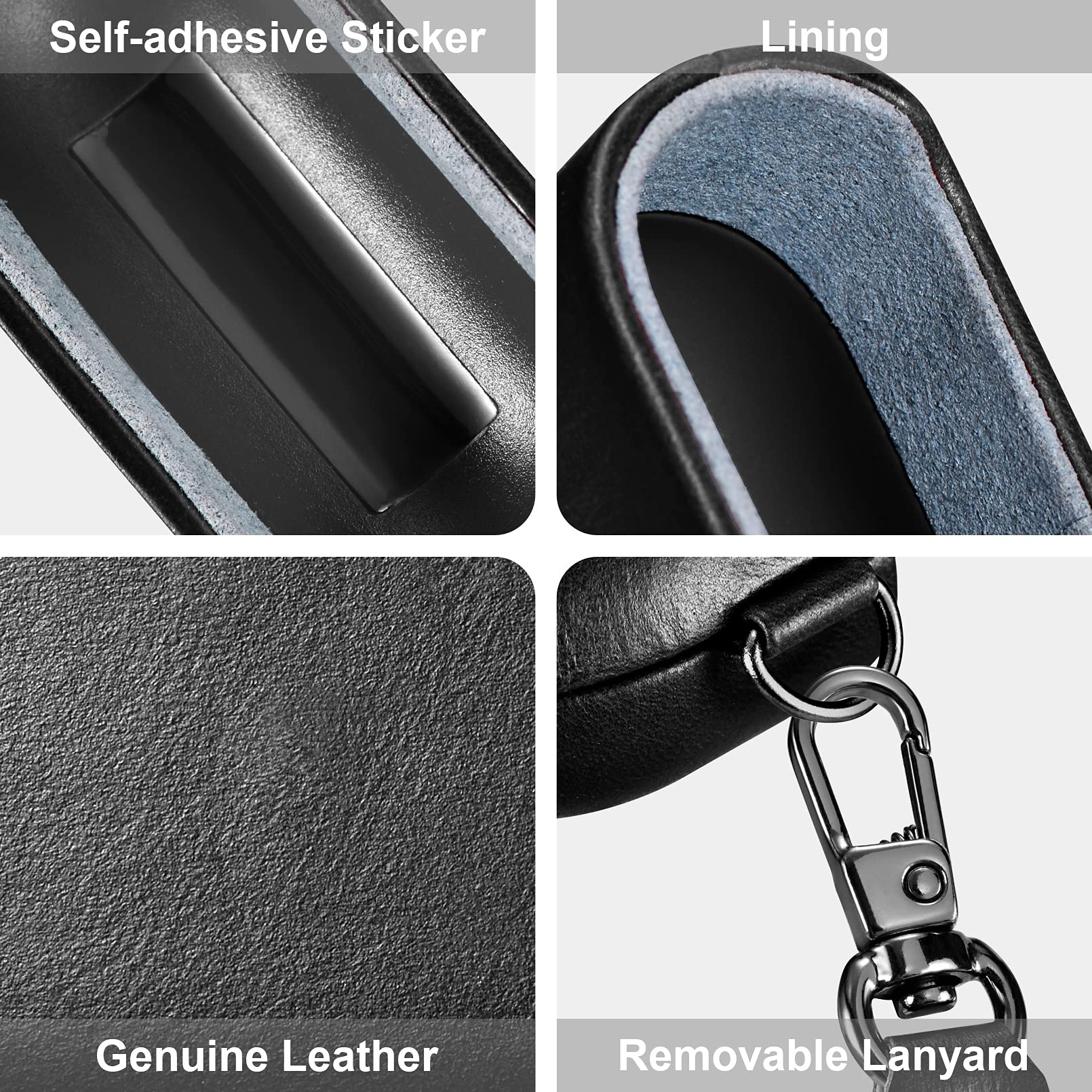 Premium Genuine Leather Case for AirPods 3 (2021) - Wireless Charging Compatible with Visible LED & Detachable Lanyard - Perfect for Travel, Work & Everyday Protection