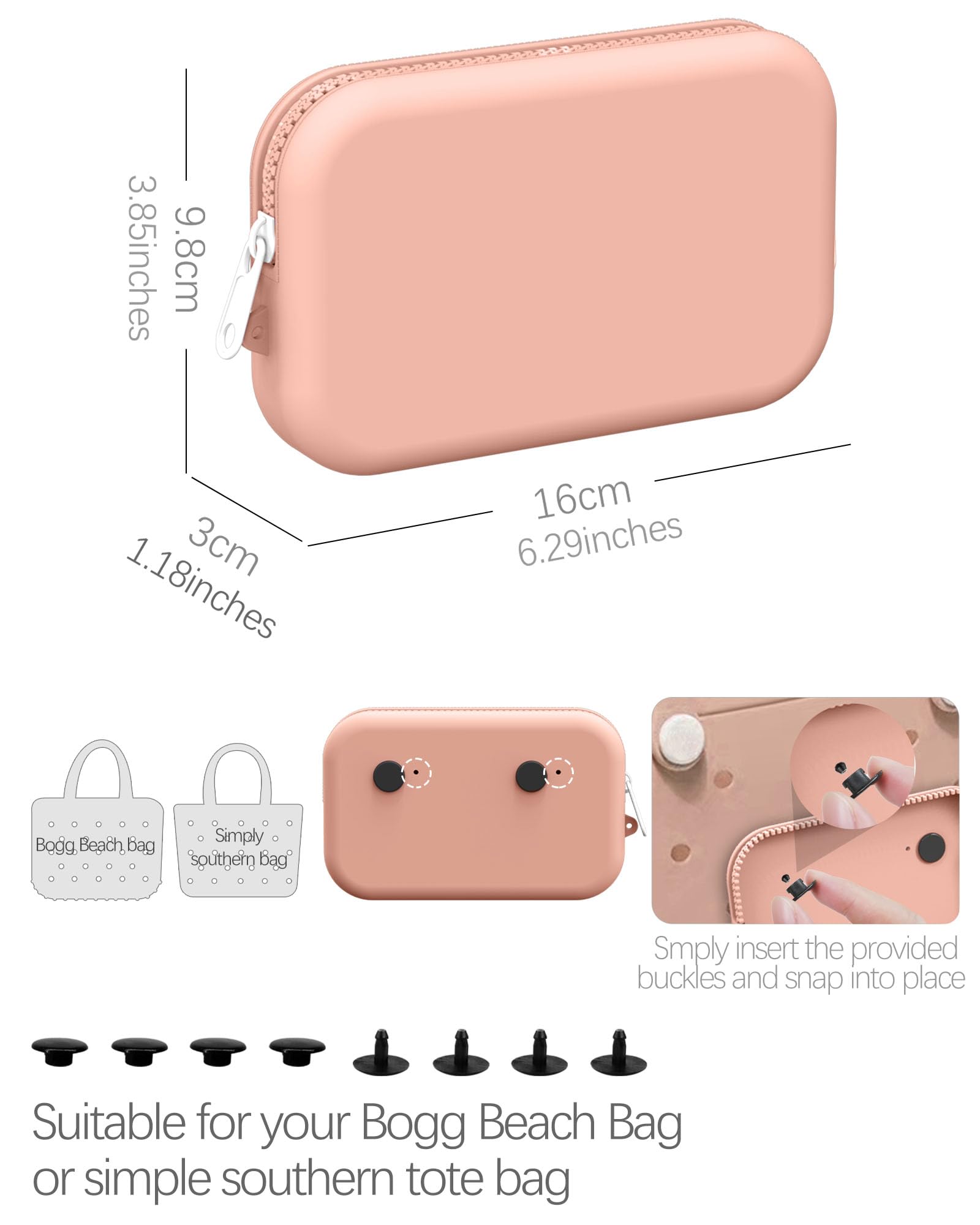 **Silicone Phone Holder for Bogg Bag - Pink Beach Bag Accessory for iPhone & Android Phones - Perfect for Beach Trips, Poolside, and Outdoor Adventures**