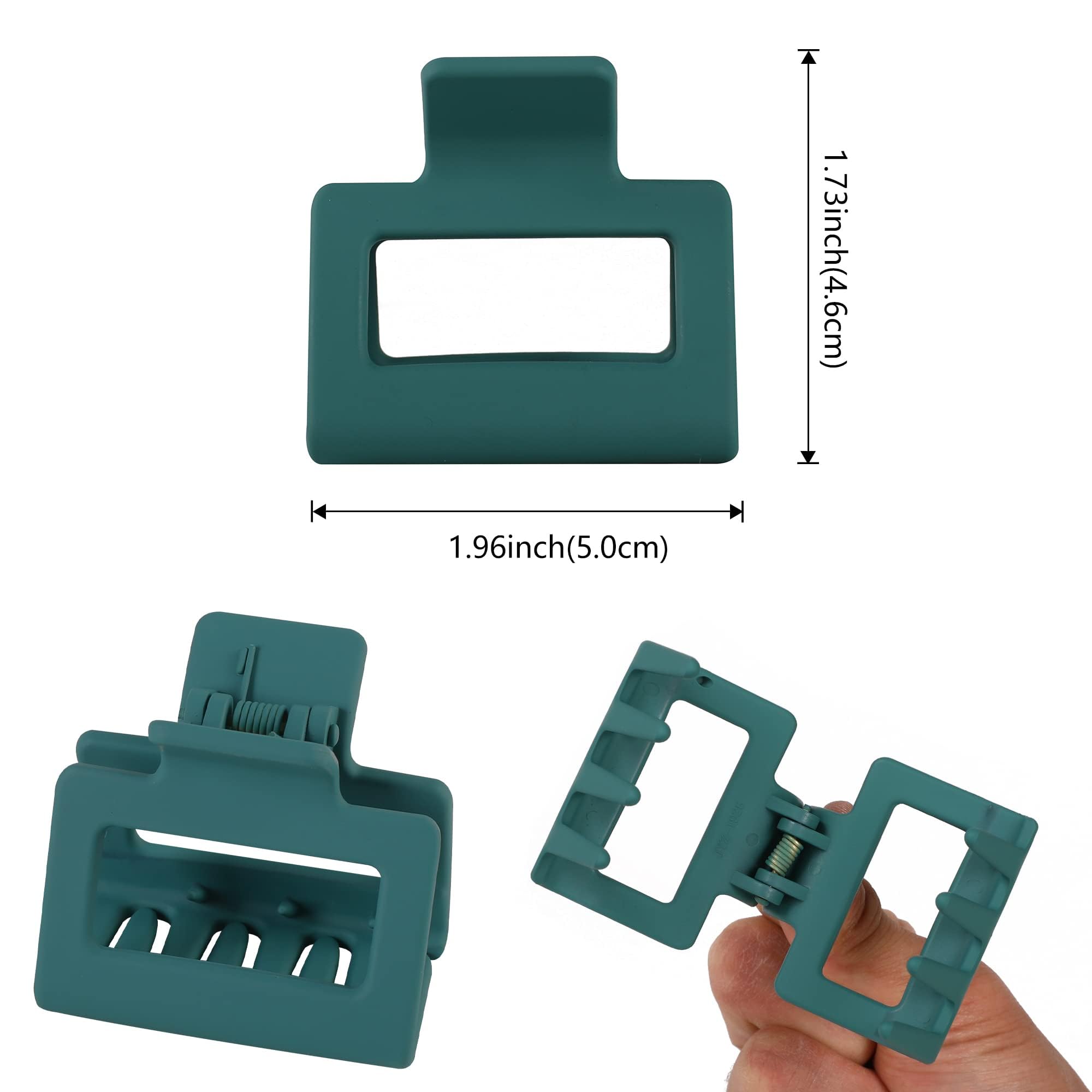 4PCS Matte Square Hair Claw Clips for Women & Girls - 2 Inch Medium Hair Clips for Thin to Thick Hair, Pastel Hair Accessories | Perfect for School, Work, Travel & Everyday Styling