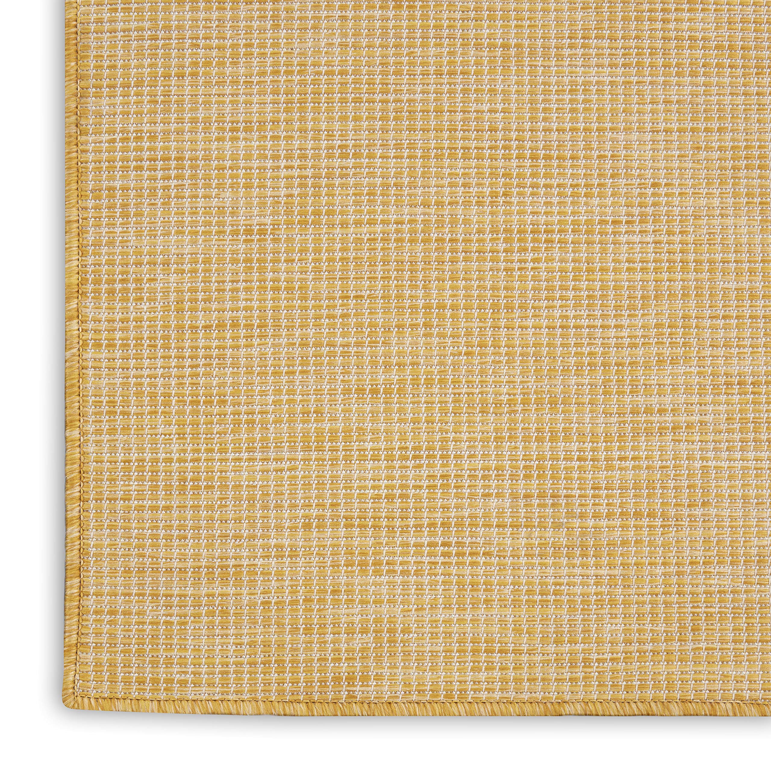 Nourison Positano 10' x 14' Indoor Outdoor Area Rug - Yellow, Easy Clean, Non-Shedding | Perfect for Bedroom, Living Room, Dining Room, Backyard, Deck & Patio Decor