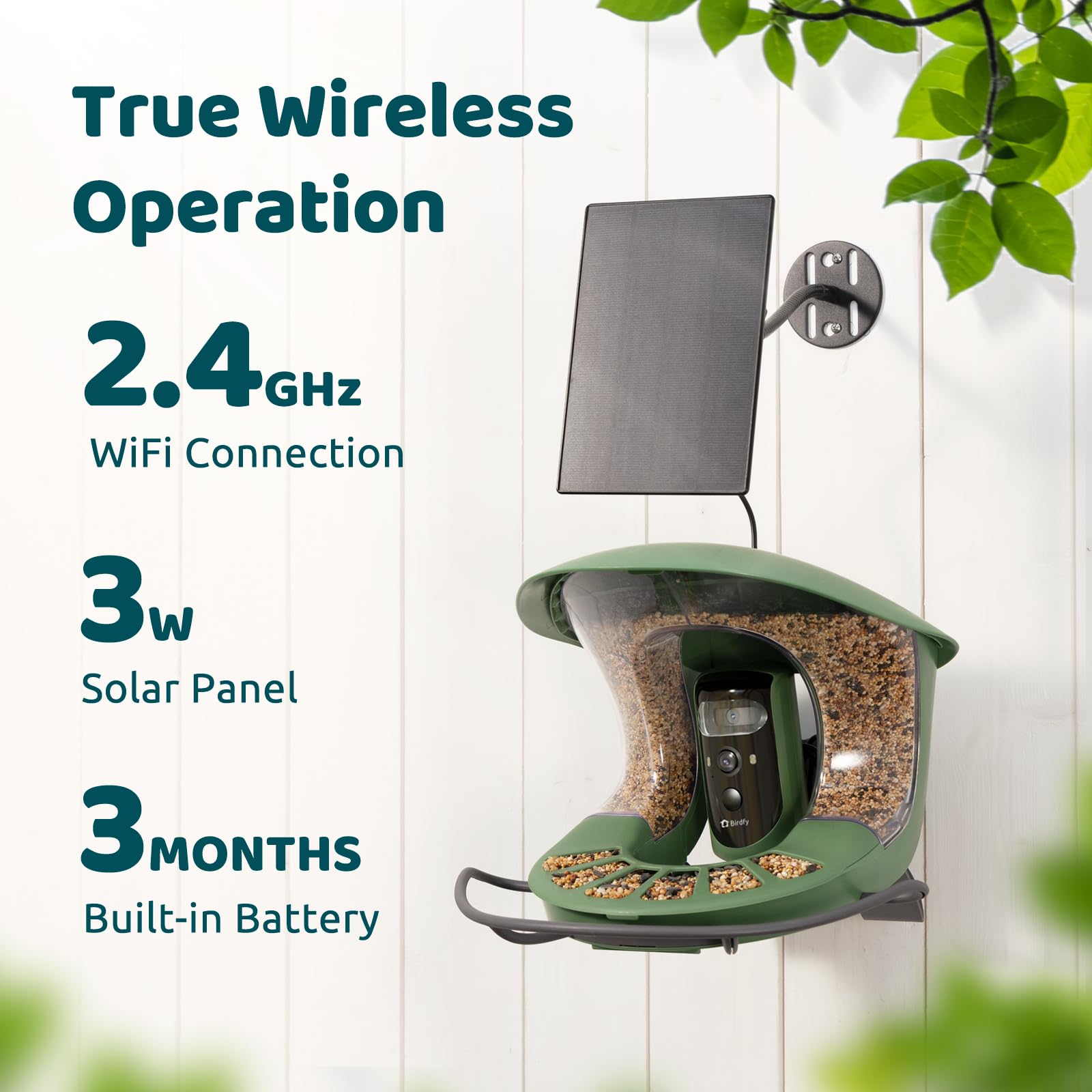 Smart Bird Feeder with Camera - Birdfy 2 Dual-Lens Solar Powered Wireless Bird Watching Feeder, AI Identifies 6000+ Species & Motion Detection, Perfect Gift for Bird Lovers (Backyard, Garden, Patio Use)