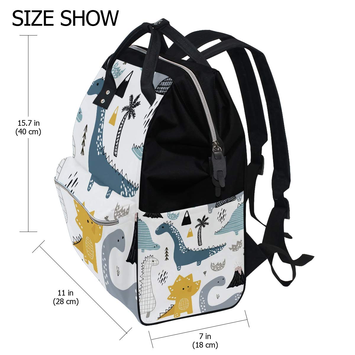 Dinosaur Backpack for Baby & Kids - Lightweight Diaper Bag with Large Capacity, Stylish Travel Backpack for Moms & Dads - Perfect for Daycare, Outdoor Adventures & Family Trips