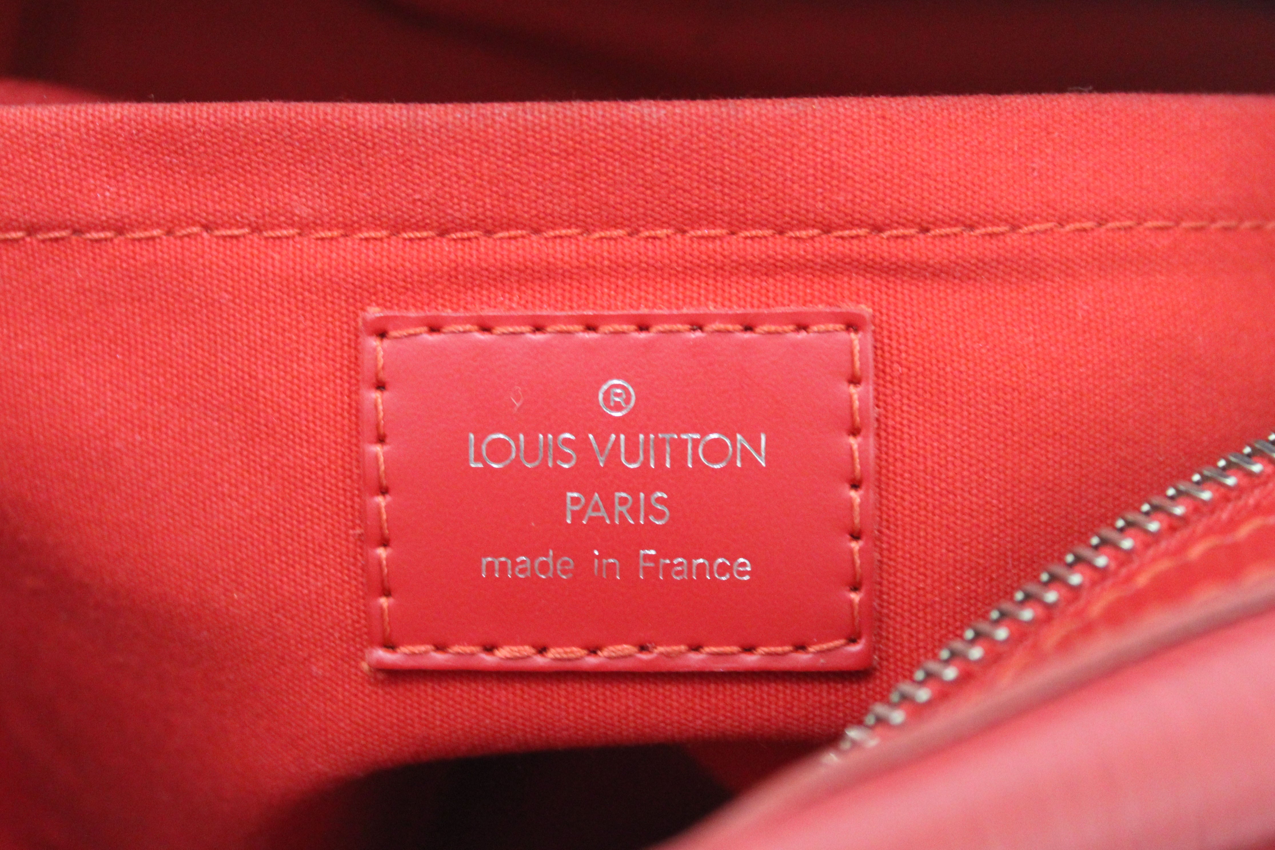 Authentic Louis Vuitton Red Epi Leather Montaigne PM Bowling Handbag for Women | Luxury Designer Crossbody Bag | Perfect for Work, Travel & Evening Events