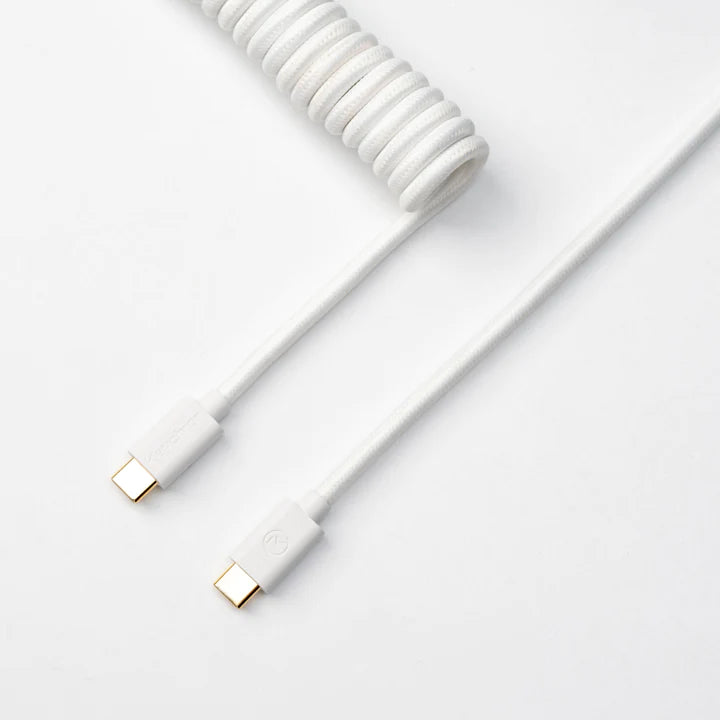 Keychron Custom Coiled USB Cable for Mechanical Keyboards - Durable Aviator Connector, Braided Nylon - Perfect for Gaming, Typing & Office Setup