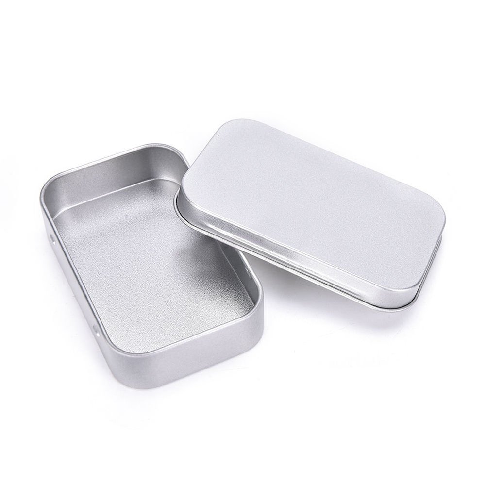 Alician Steel Tin Box - 3.5 x 2.4 x 0.71 Inch Small Metal Storage Container for Jewelry, Crafts, Lip Balm, Cosmetics - Perfect for Travel, Home Organization & Gift Packaging