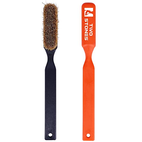 Premium TWO STONES Climbing Chalk Brush - Ultra Durable Boar Hair Bristles & Ergonomic Handle | Perfect for Bouldering, Rock Climbing & Gym Training | Compact & Portable for Chalk Bags (Bag Not Included)