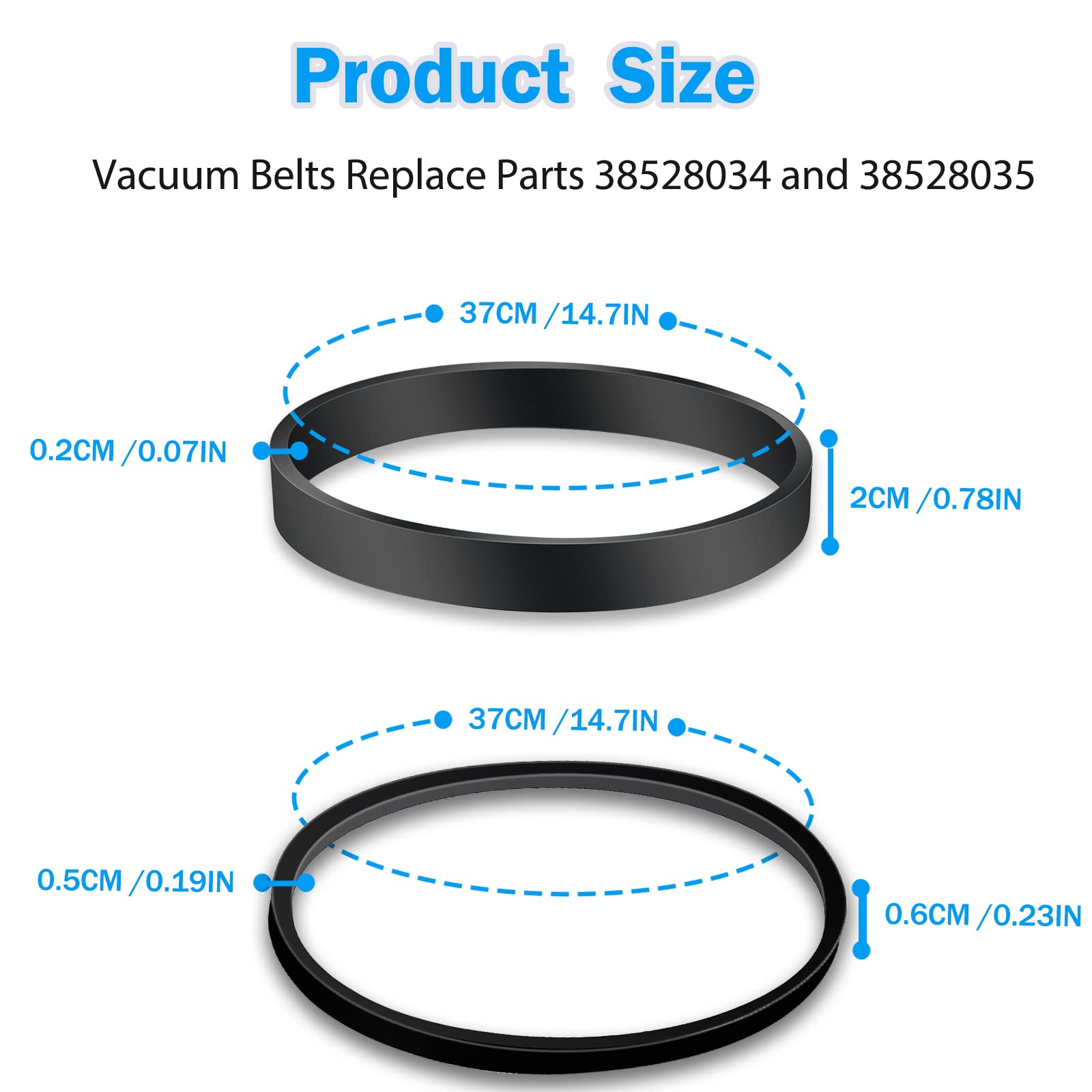 Hoover Self-Propelled Windtunnel Vacuum Cleaner Belts Replacement - Compatible with Models U6485900, U6439900, U6454900, U6630900 Series - Replaces Parts 38528034 & 38528035 - Perfect for Home Cleaning and Maintenance