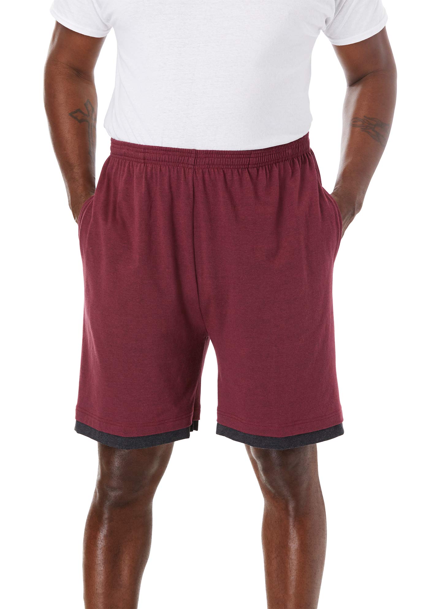KingSize Men's Big & Tall Lightweight Jersey Shorts - Comfortable Hang-Down Design for Casual Wear, Lounge & Summer Activities