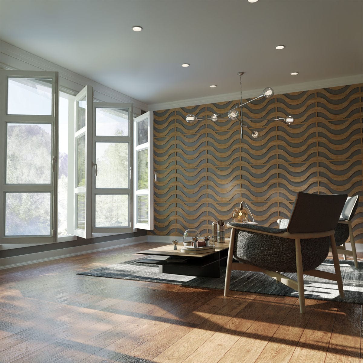 Parker Decorative Fretwork Wall Panels - Elegant Laser-Cut Wooden Room Dividers & Home Decor for Living Room, Bedroom, Office