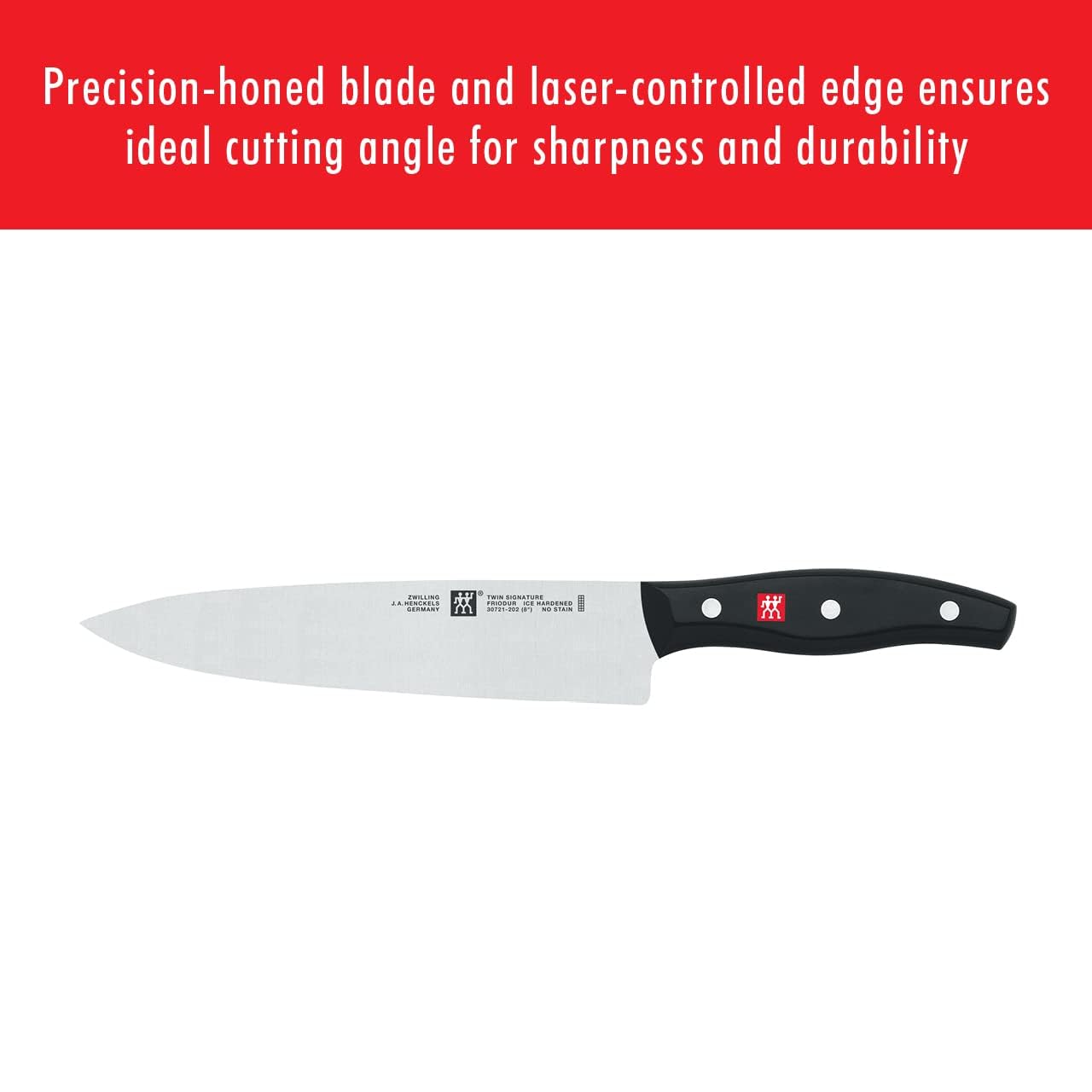 ZWILLING Twin Signature 3-Piece German Knife Set - Razor-Sharp High Carbon Stainless Steel - Dishwasher Safe - Made in Germany - Perfect for Home Cooking, Professional Chefs & Kitchen Enthusiasts