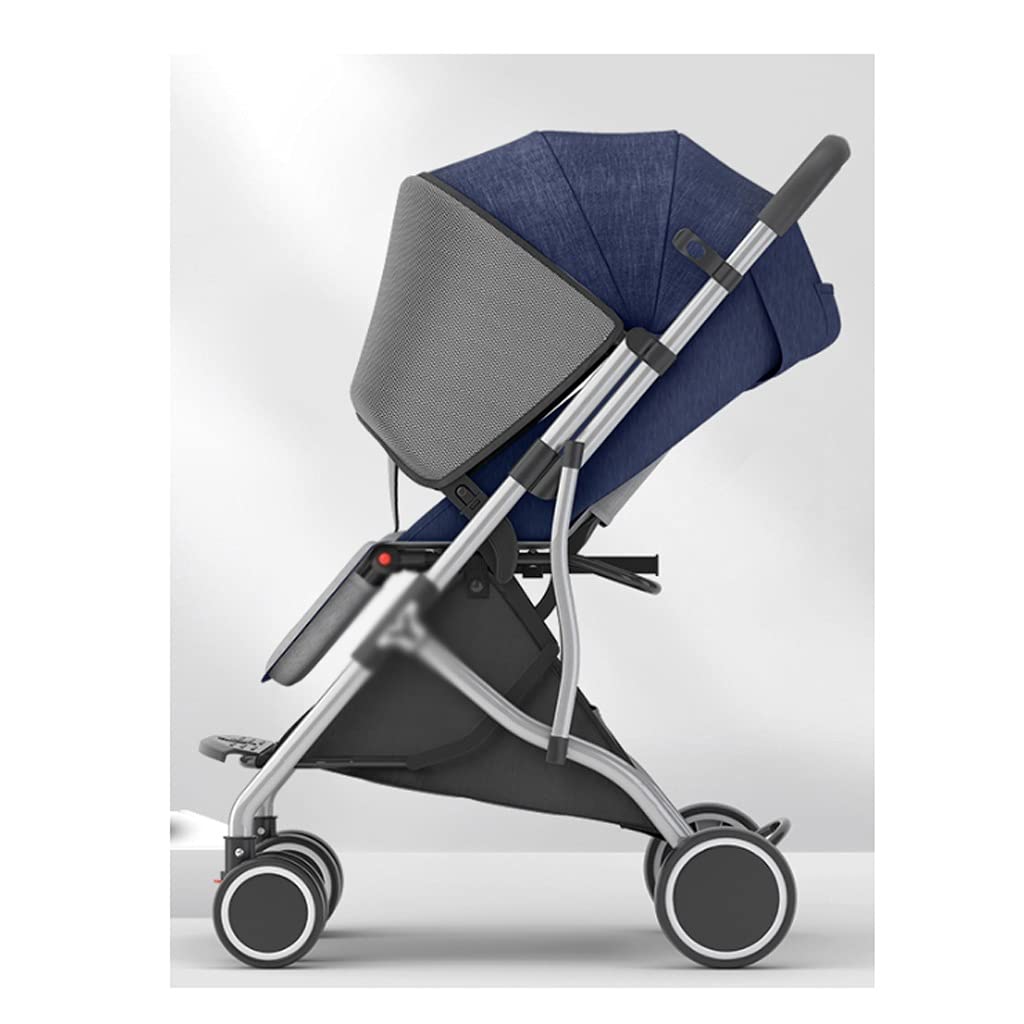 Fevilady Lightweight Baby Stroller - Portable Foldable Infant Carriage with Sit & Lie Down Function for Newborns & Toddlers (Navy Blue) | Perfect for Travel, Shopping & Outdoor Walks