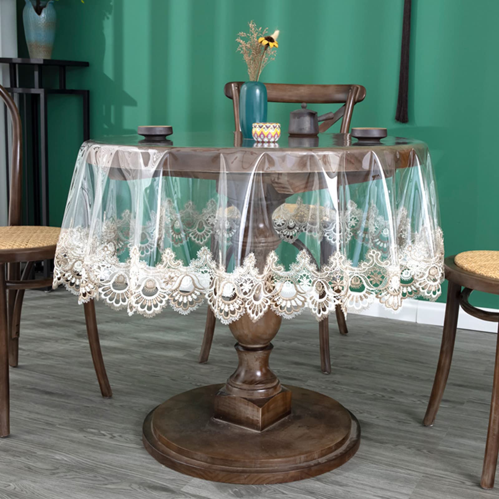 Clear PVC Waterproof Round Tablecloth 50