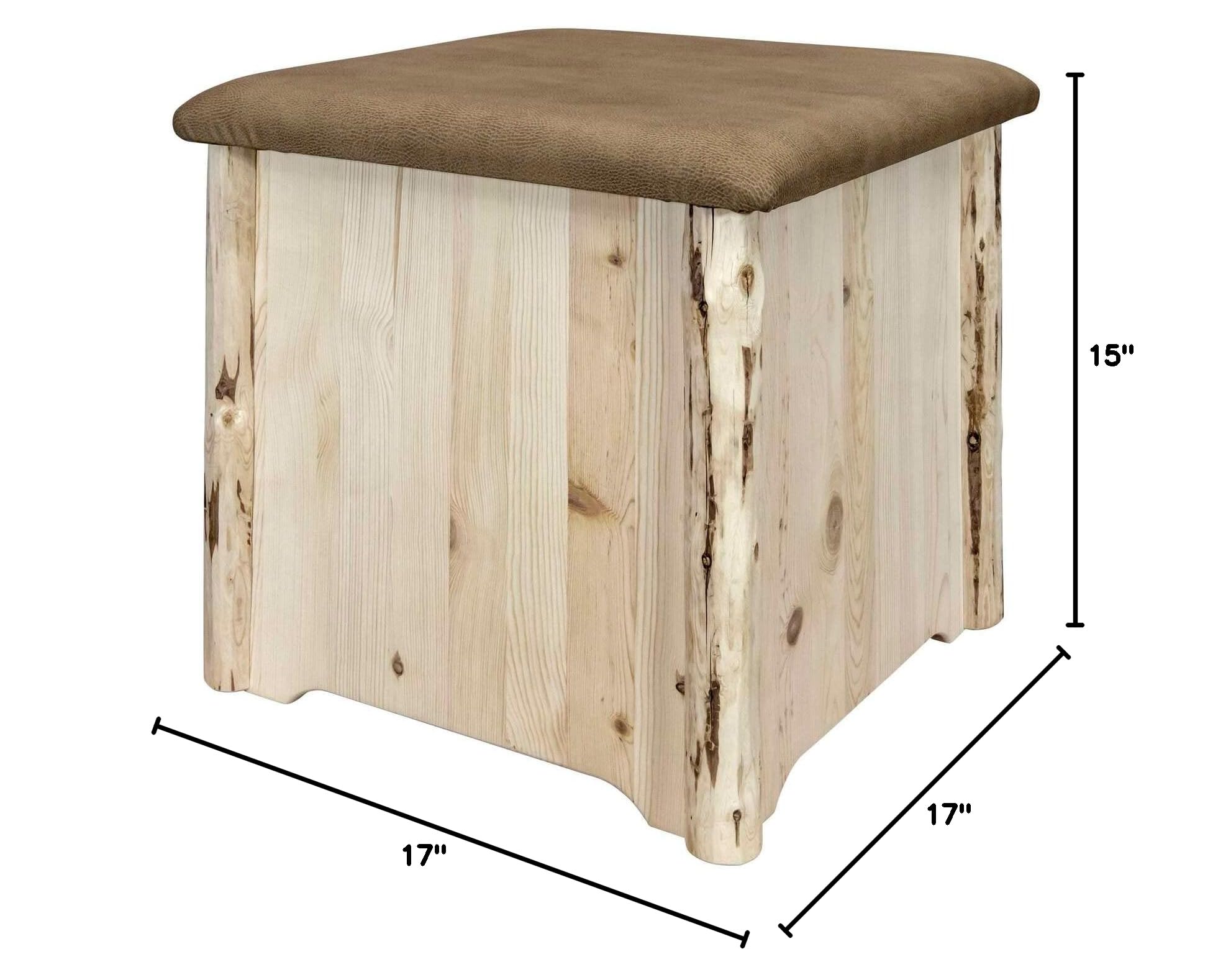Montana Woodworks Upholstered Storage Ottoman with Ready-to-Finish Design - Perfect for Living Room, Bedroom & Home Decor
