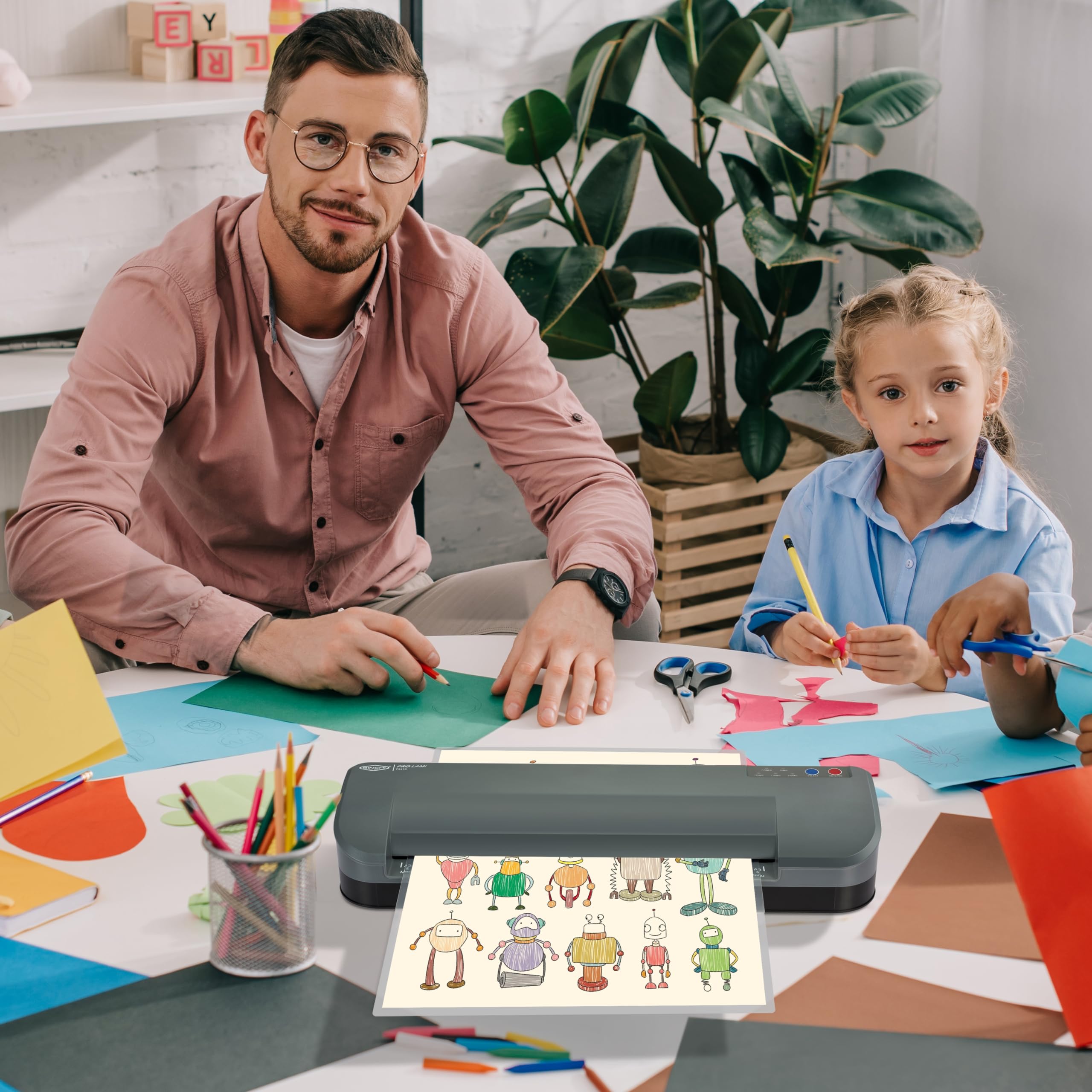 SINCHI 3-10 Mil 4-Roller Commercial Laminating Machine with Laminating Sheets - 55-Second Warm-Up, 40 Inches/Minute - 13-Inch Thermal Laminator for Office, School, Home & Business Use - Perfect for Documents, Posters, ID Cards & Craft Projects