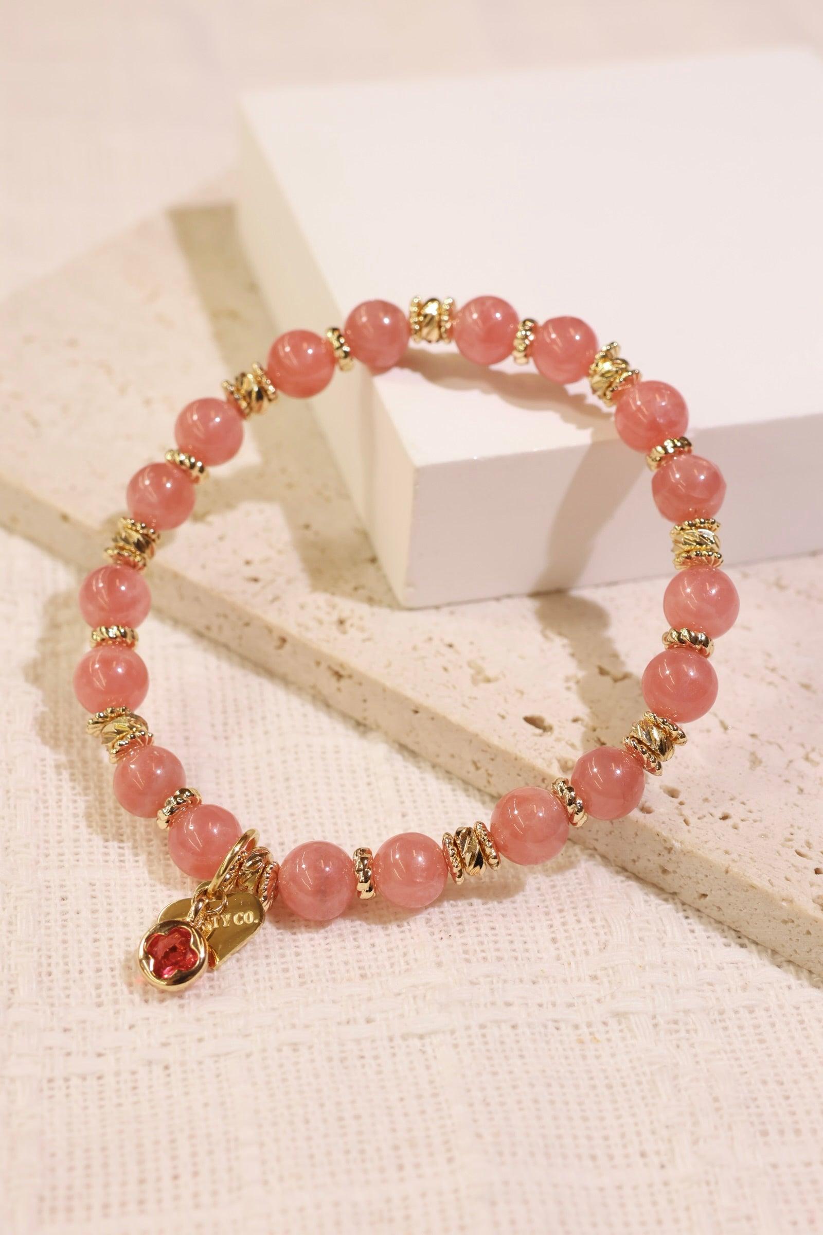 Premium Rhodochrosite Beaded Bracelet - Genuine Stone Healing Jewelry for Women, Gift for Her, Spiritual Energy & Love, Perfect for Meditation, Yoga & Everyday Wear